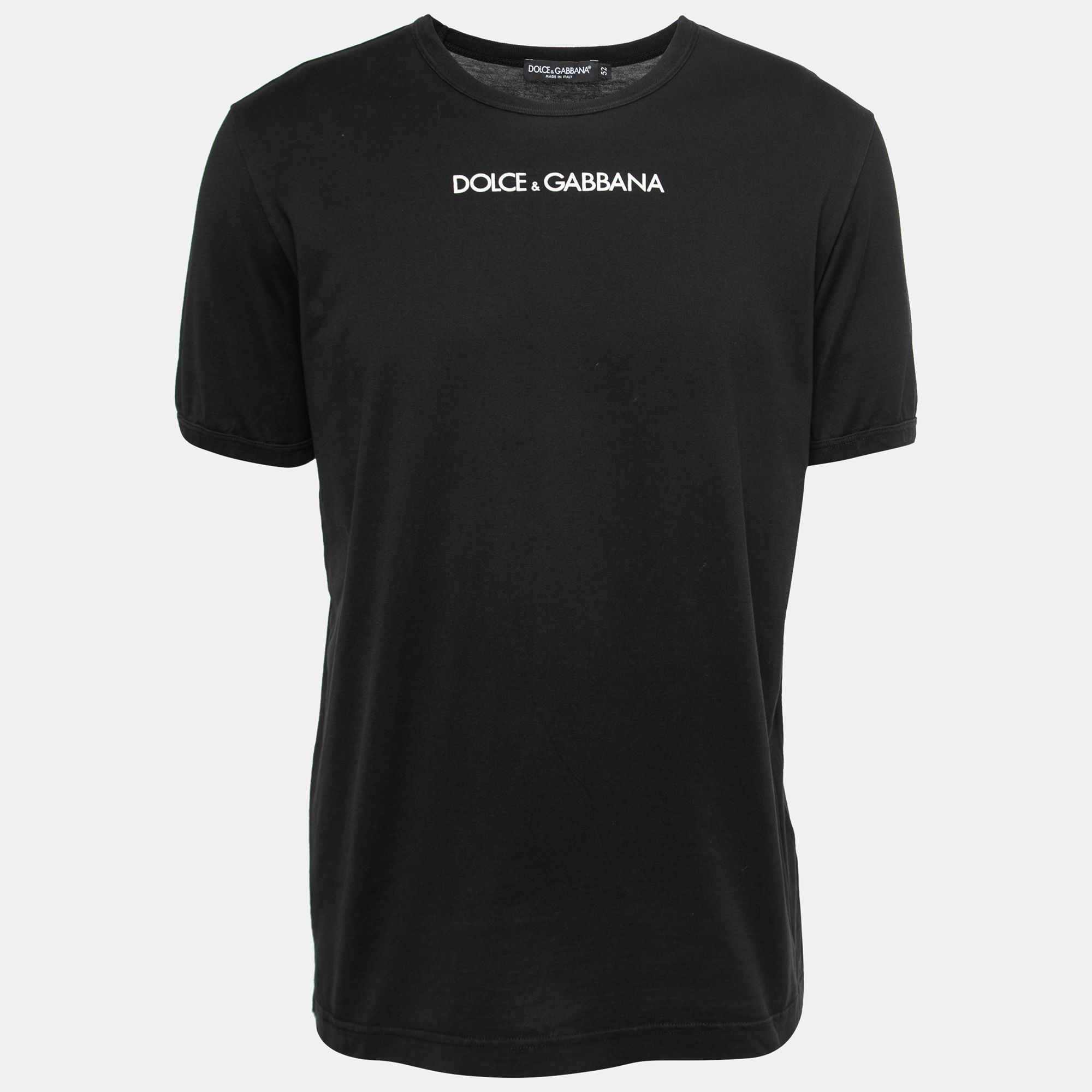 Pre-owned Dolce & Gabbana Black Logo Printed Cotton Short Sleeve T-shirt Xl