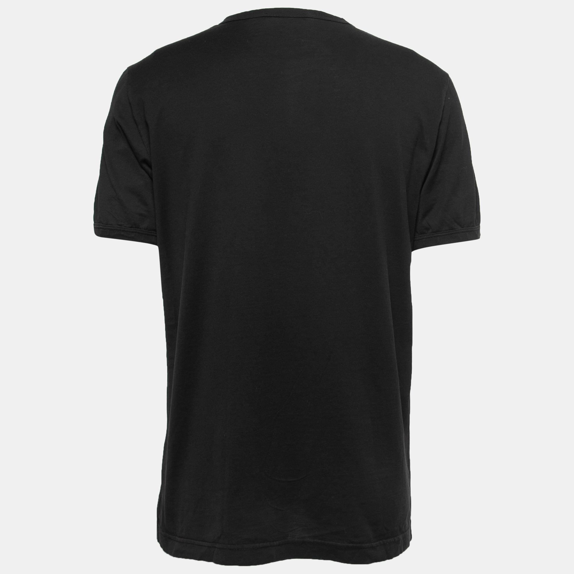 

Dolce & Gabbana Black Logo Printed Cotton Short Sleeve T-Shirt