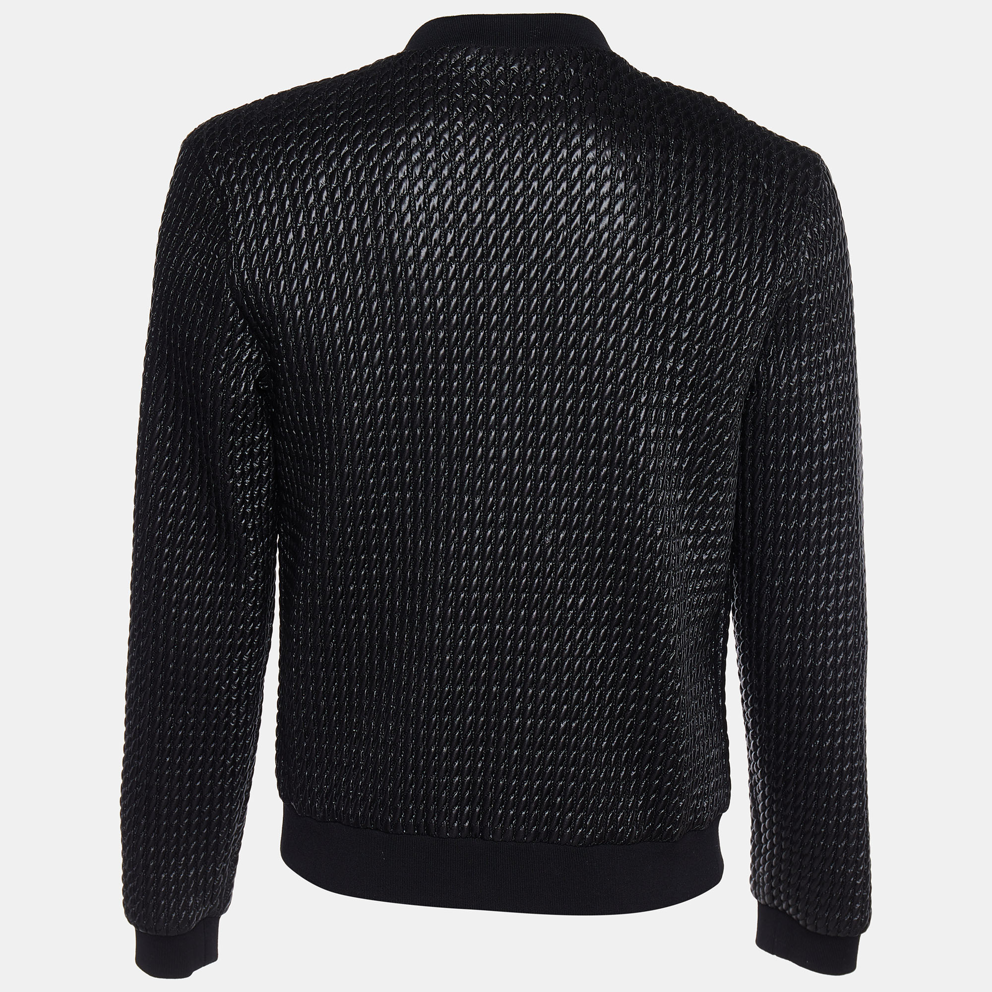 

Dolce & Gabbana Black Quilted Synthetic Zip Front Jacket