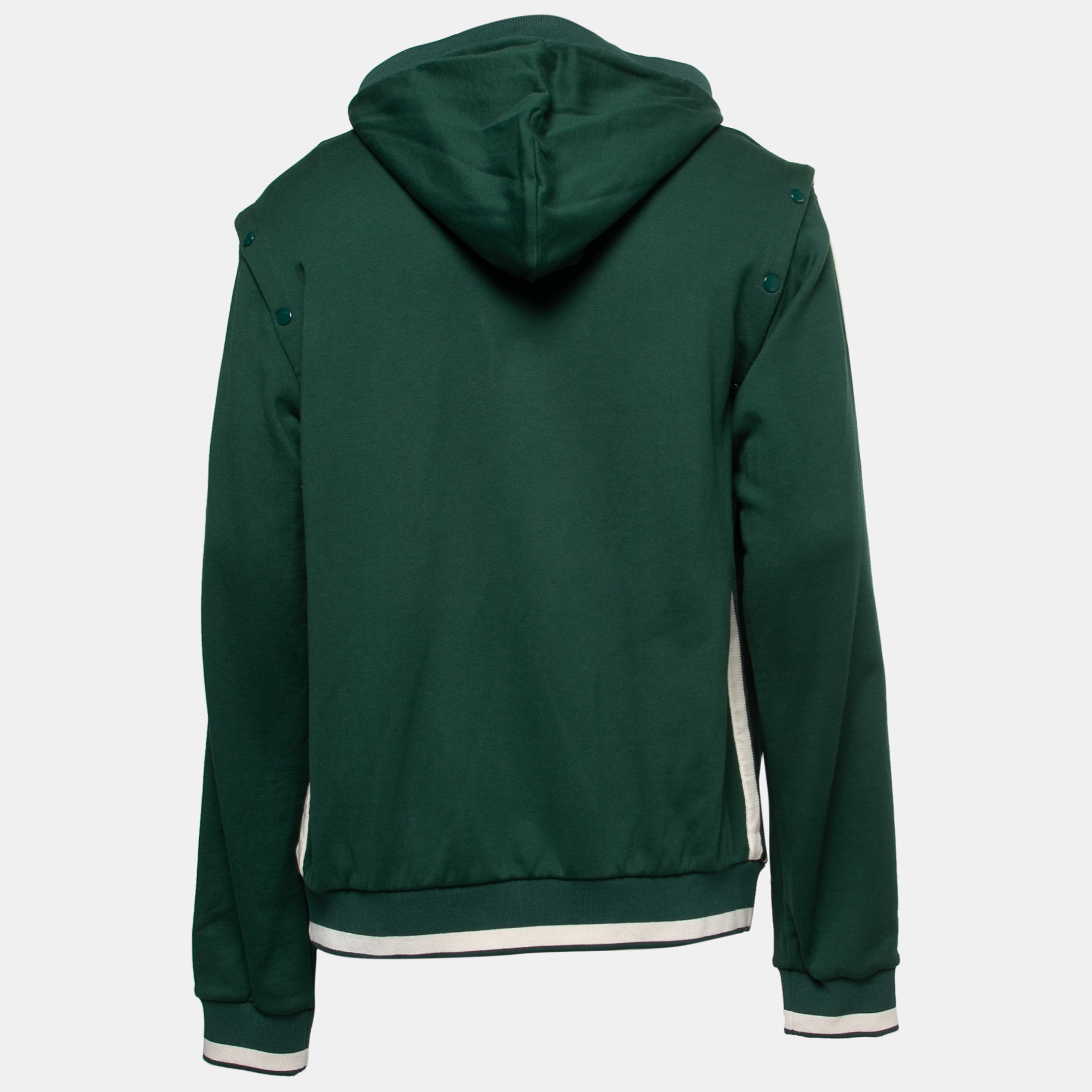 

Dolce & Gabbana Green Cotton Zip-Front Hoodie