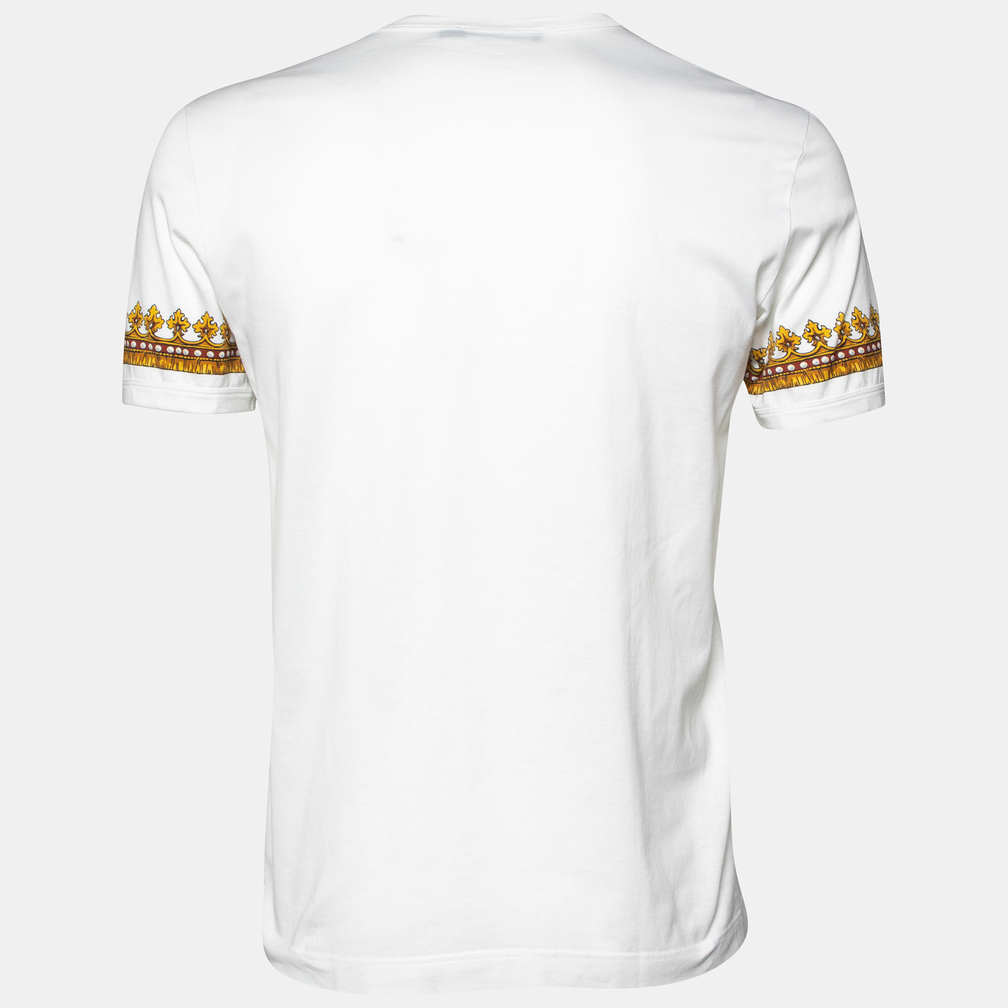 

Dolce & Gabbana White Crown printed Cotton Crewneck T-Shirt