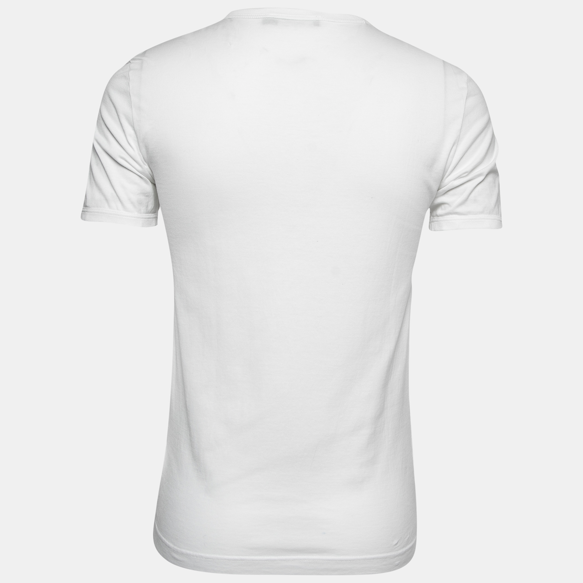 

Dolce & Gabbana White Cotton Sequined Logo Print T-Shirt