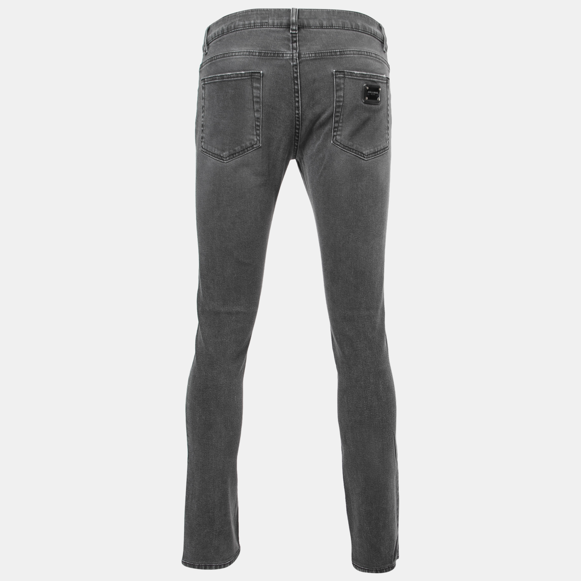 

Dolce & Gabbana Grey Distressed Denim Skinny Jeans  Waist 32