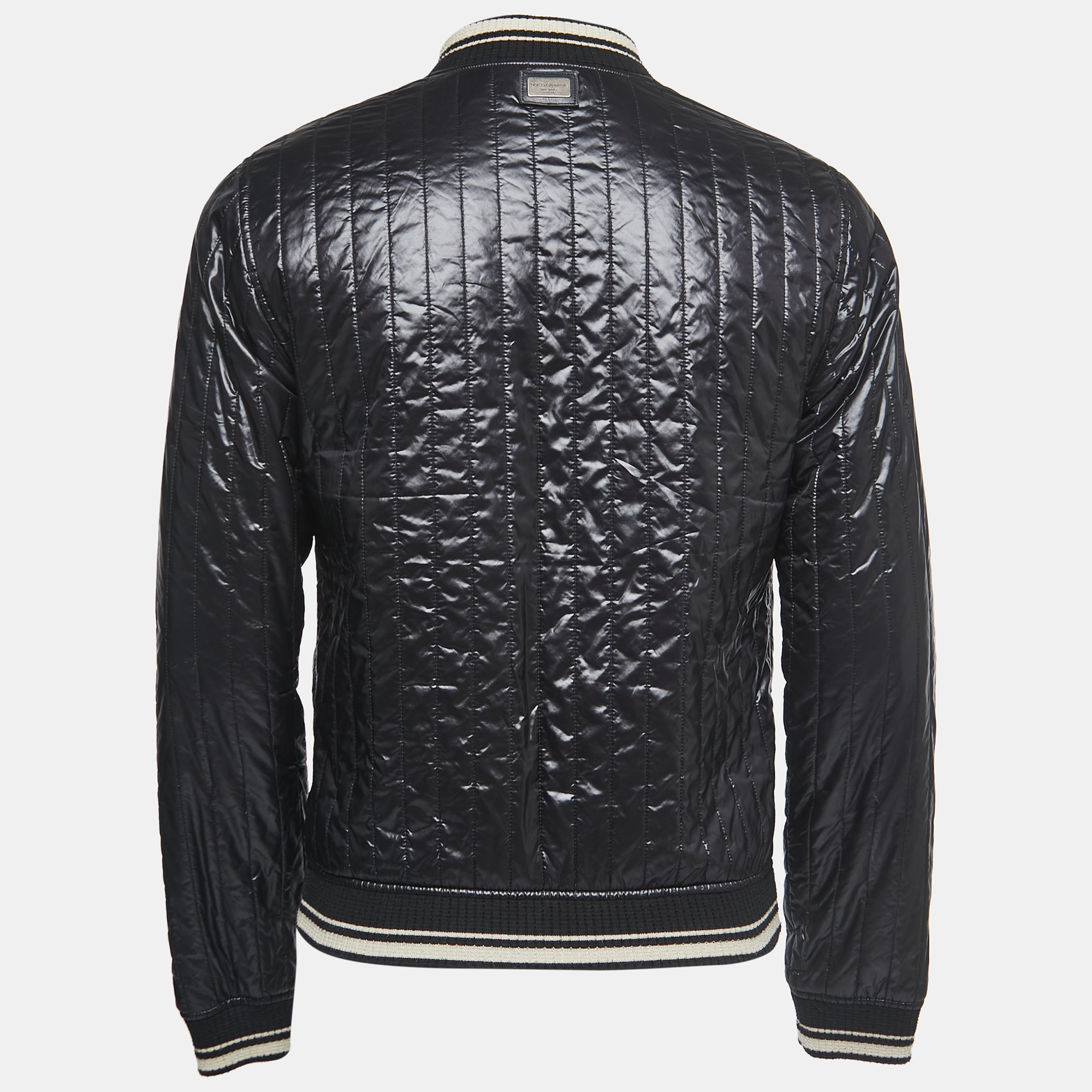 

Dolce & Gabbana Black Quilted Nylon Bomber Jacket