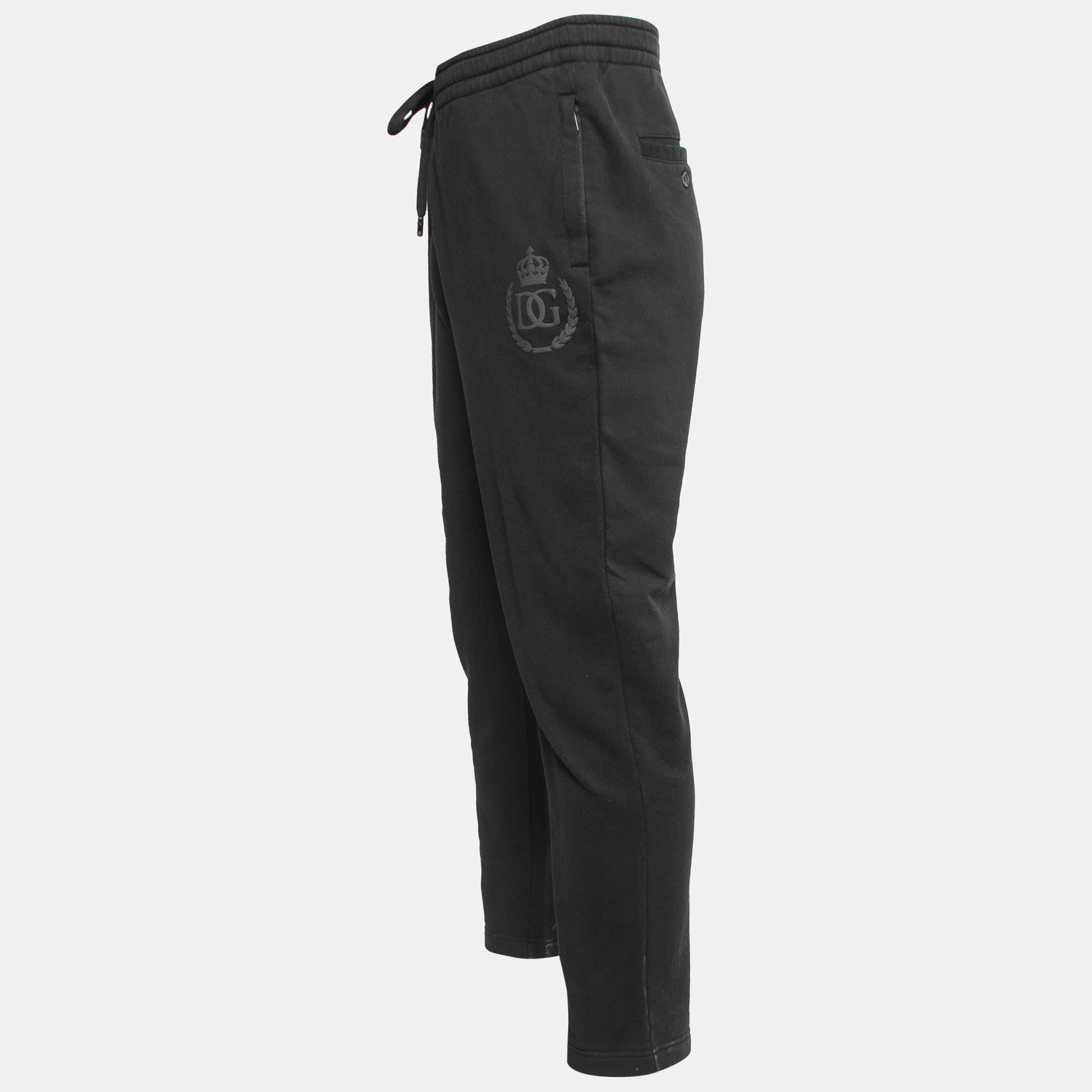 

Dolce & Gabbana Black Cotton Knit Track Pants