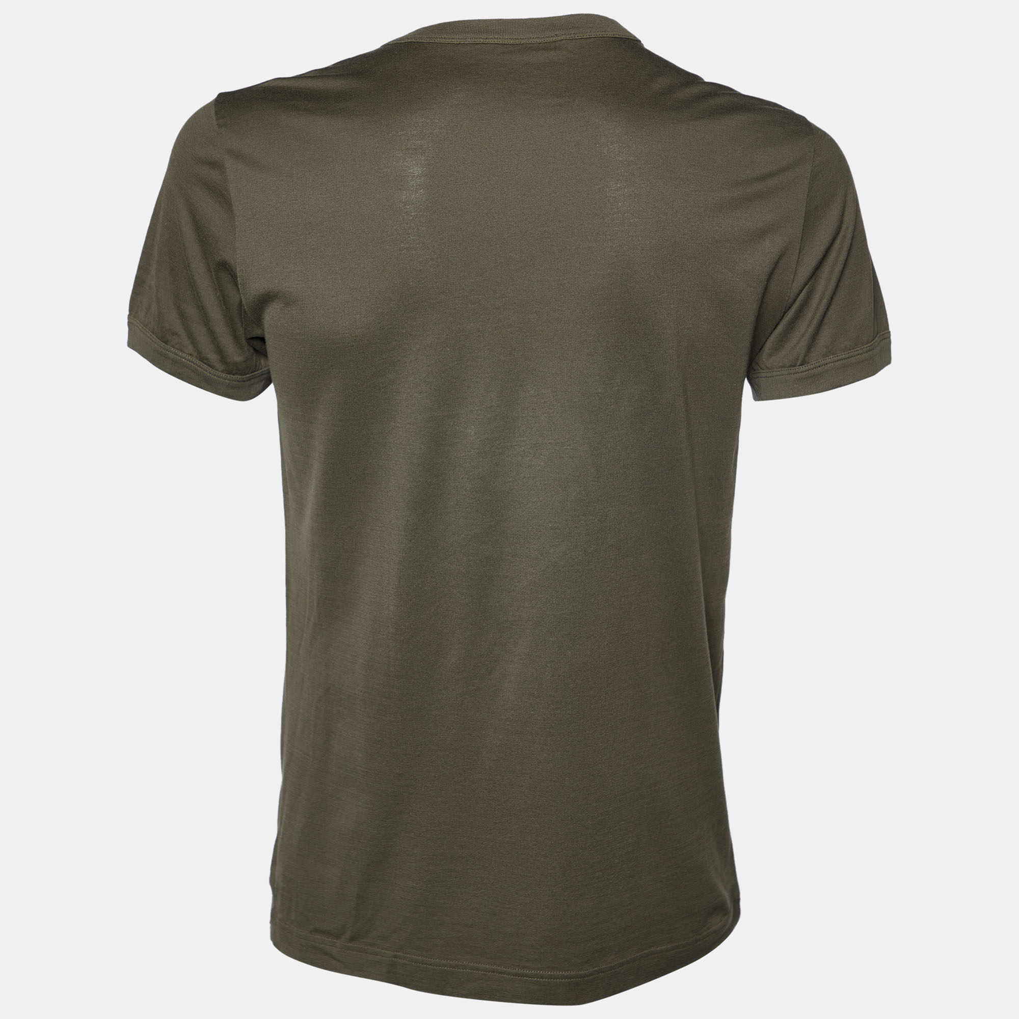 

Dolce & Gabbana Olive Green Rocky Balboa Printed Cotton Knit T-Shirt