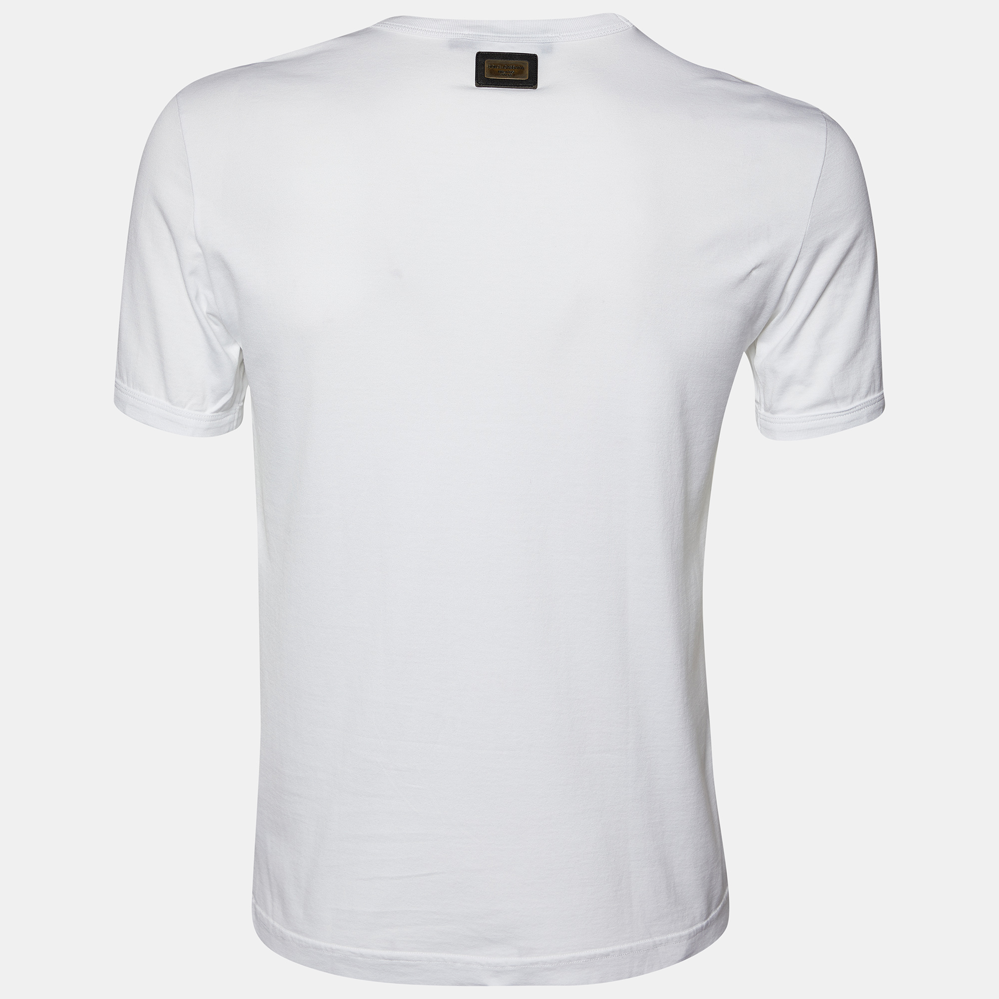 

Dolce & Gabbana White Cotton Knit Round Neck T-Shirt