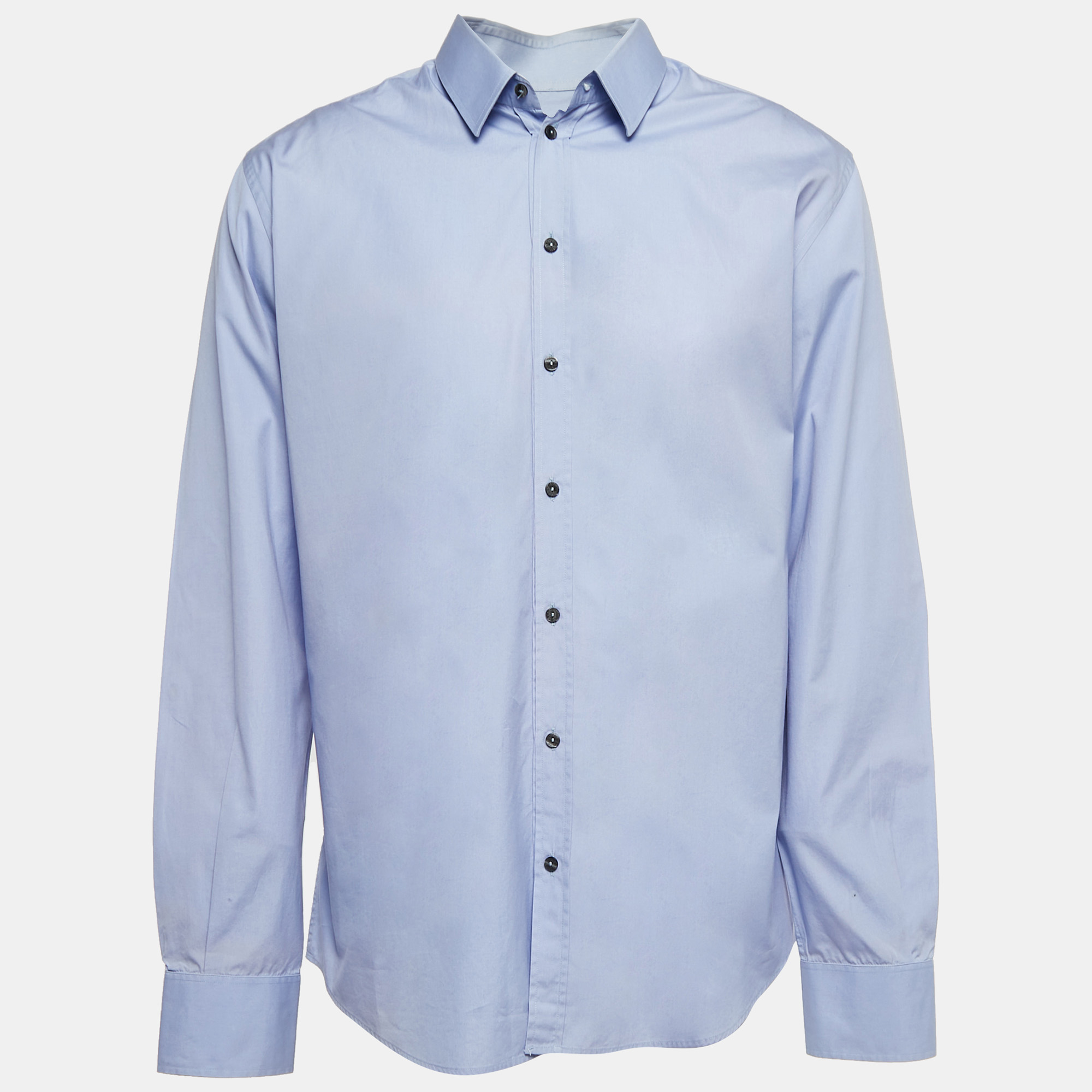 

Dolce & Gabbana Blue Cotton Full Sleeve Martini Shirt