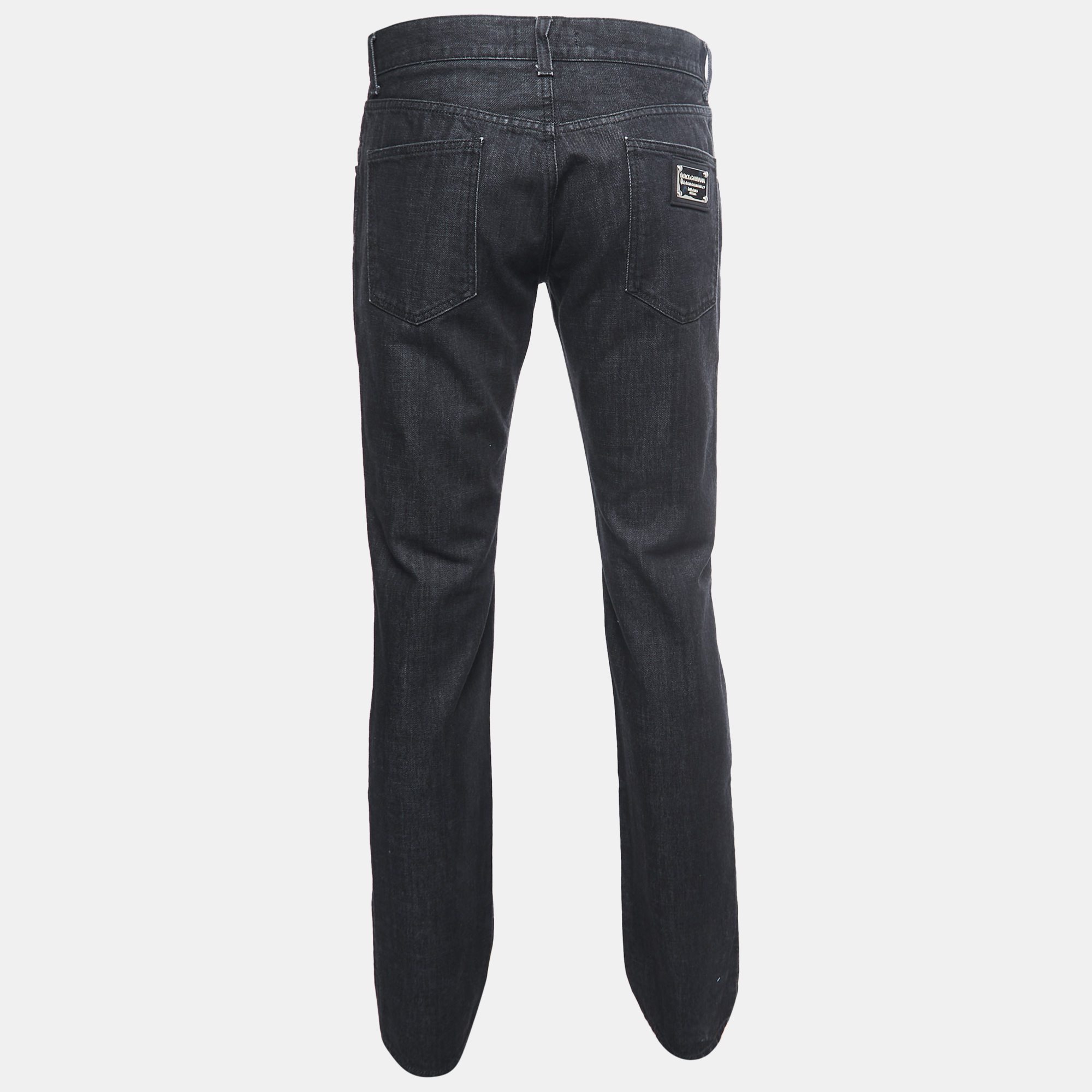 

Dolce & Gabbana Black Grey Denim Straight Fit Jeans  Waist 35