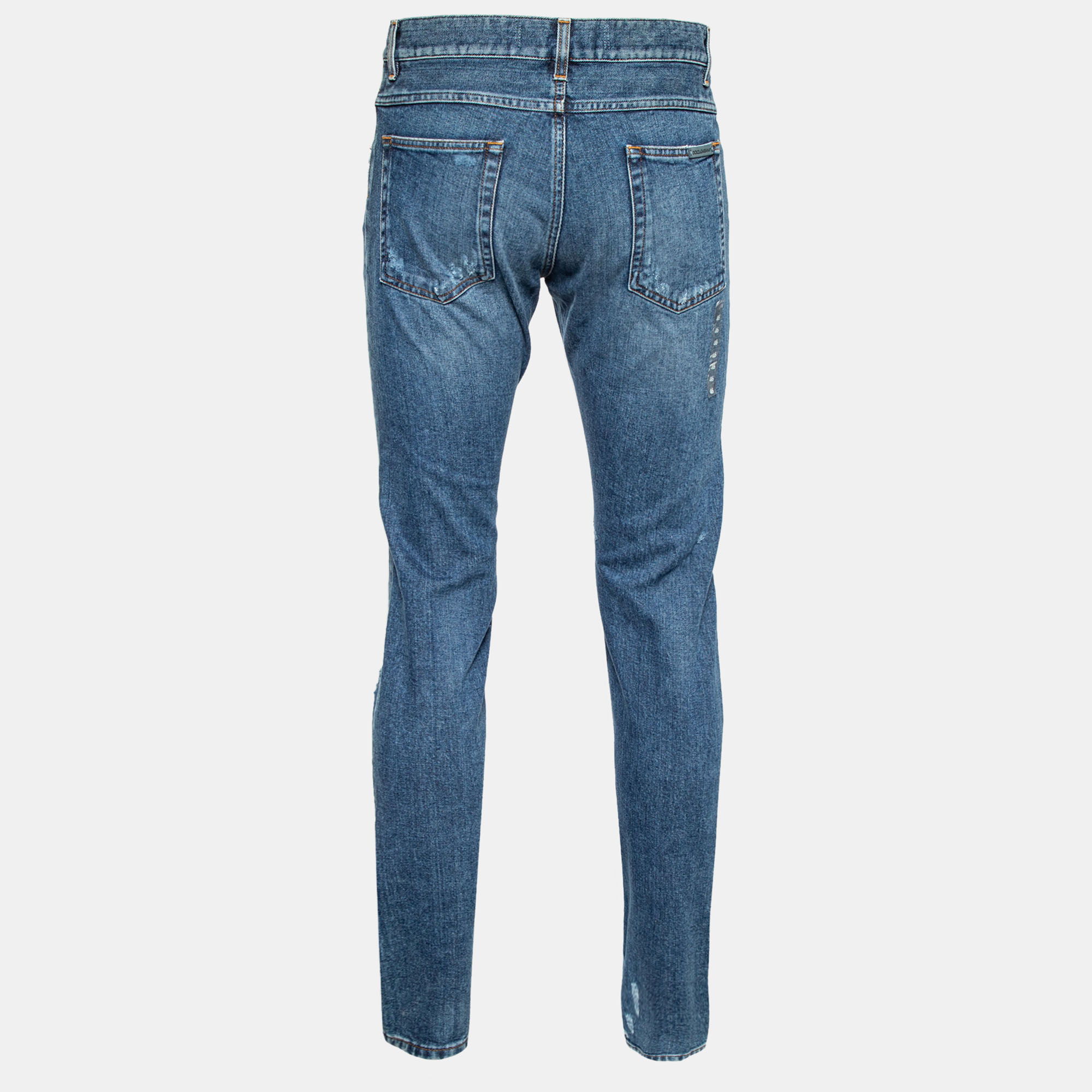 

Dolce & Gabbana Blue Denim Distressed Jeans