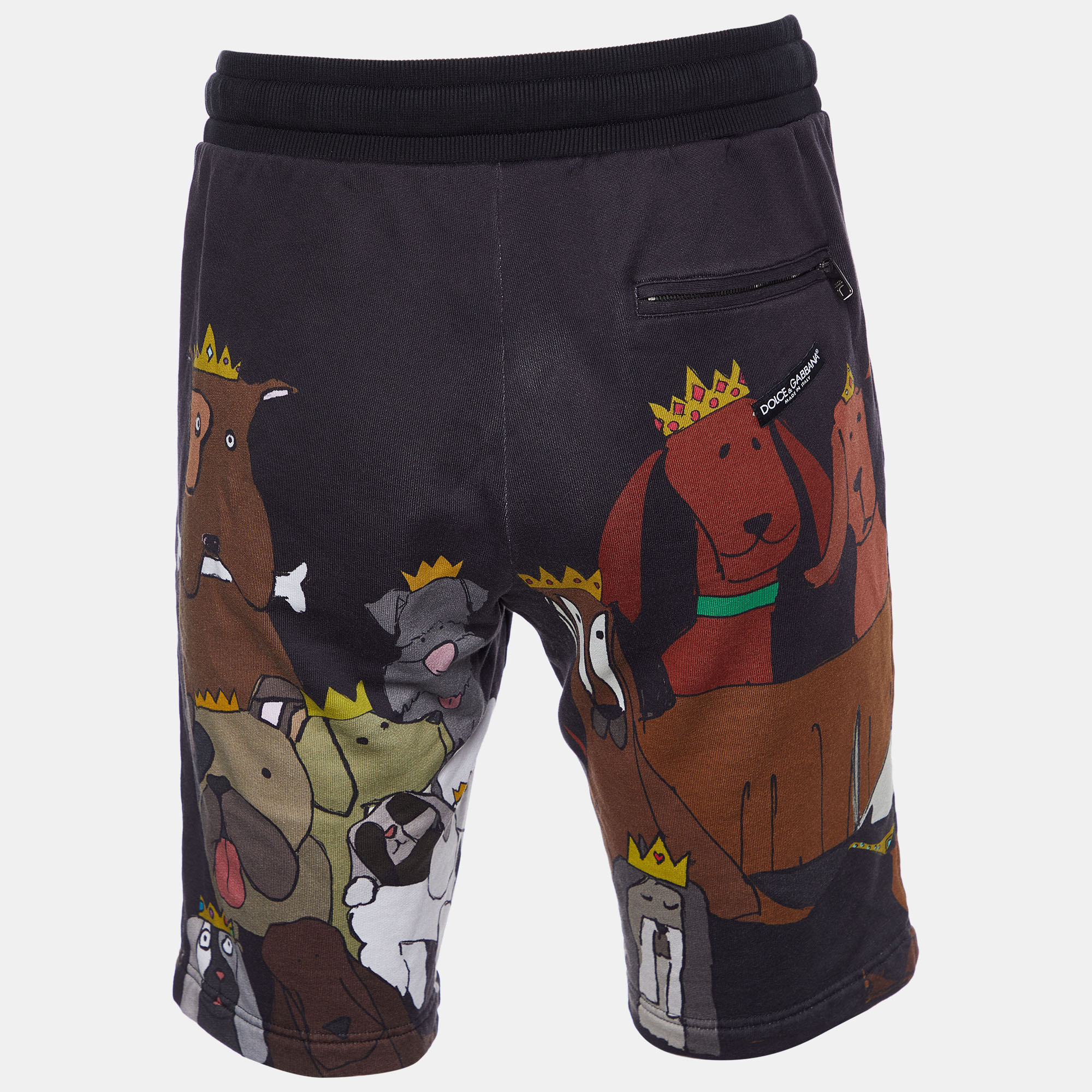 

Dolce & Gabbana Black Cotton Knit Dog of The Year Shorts