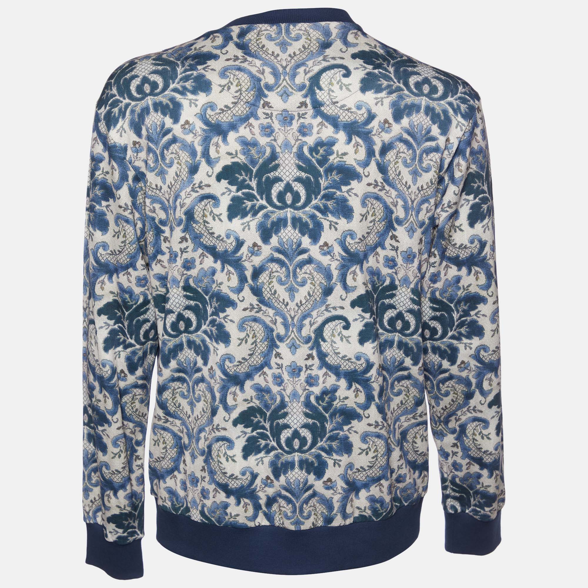 

Dolce & Gabbana Blue Baroque Jacquard Knit Sweater