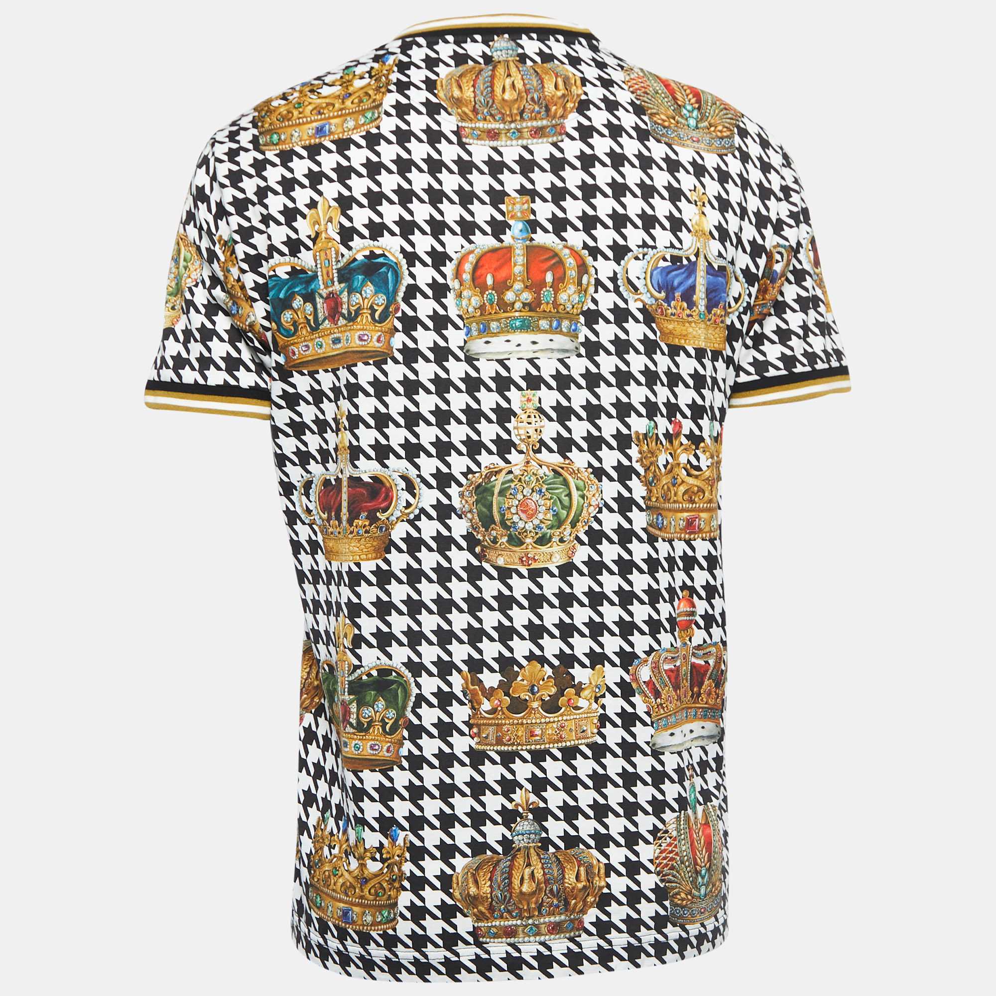 

Dolce & Gabbana Multicolor Crown Print Knit Crew Neck T-Shirt