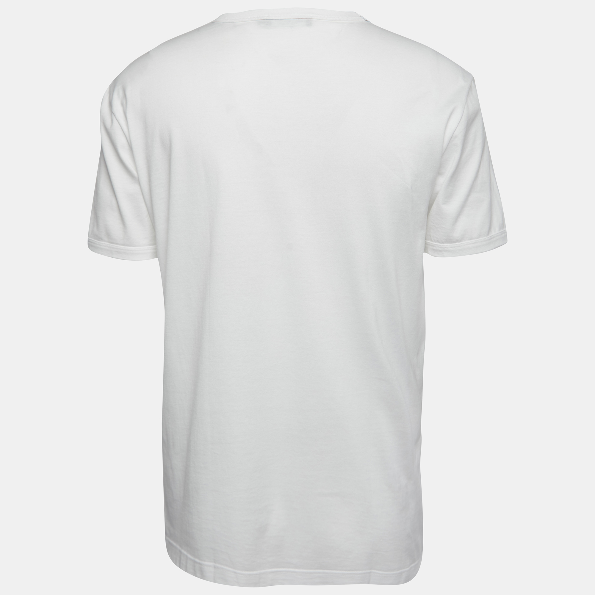 

Dolce & Gabbana White Cotton Crew Neck Half Sleeve T-Shirt