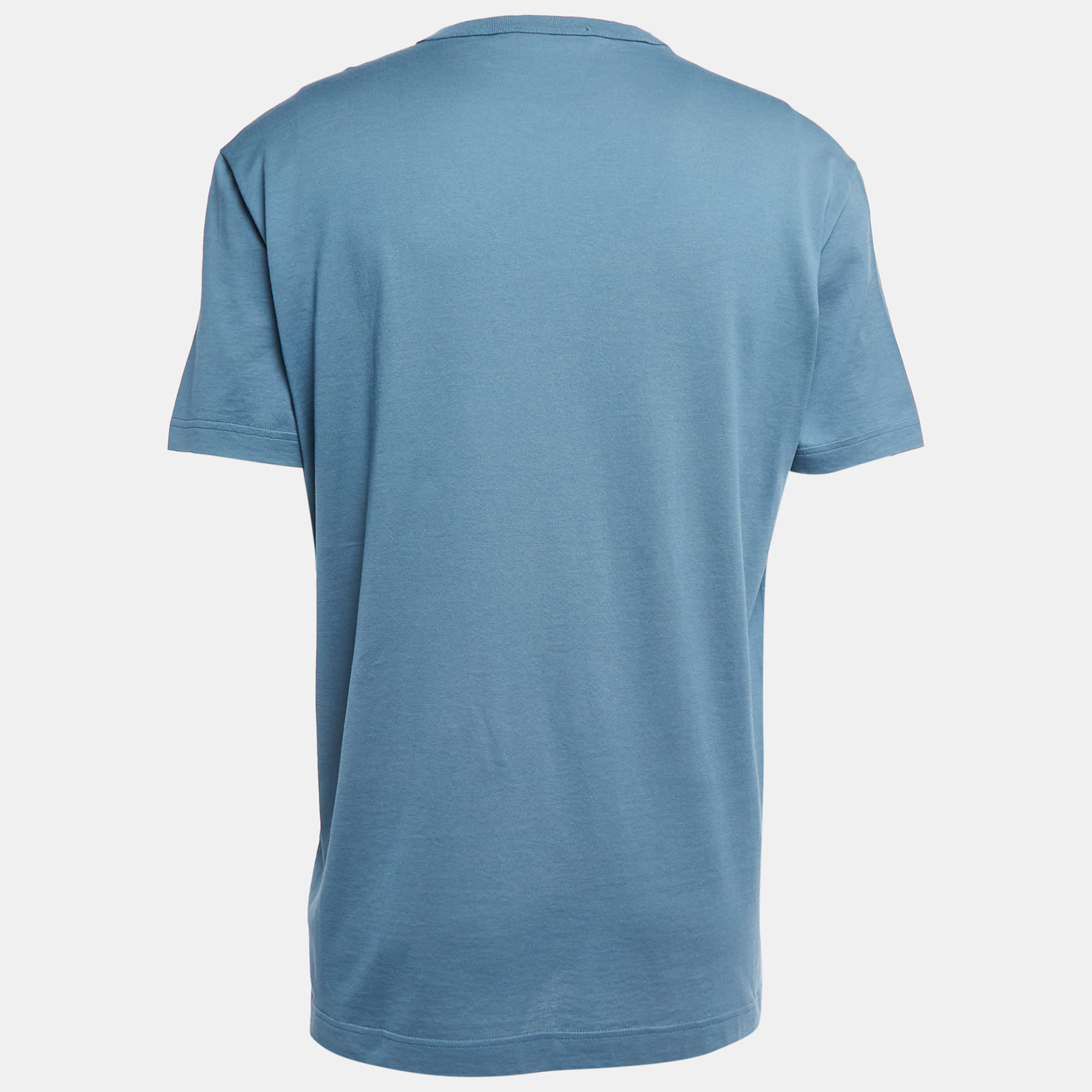 

Dolce & Gabbana Teal Blue Cotton Crew Neck Half Sleeve T-Shirt