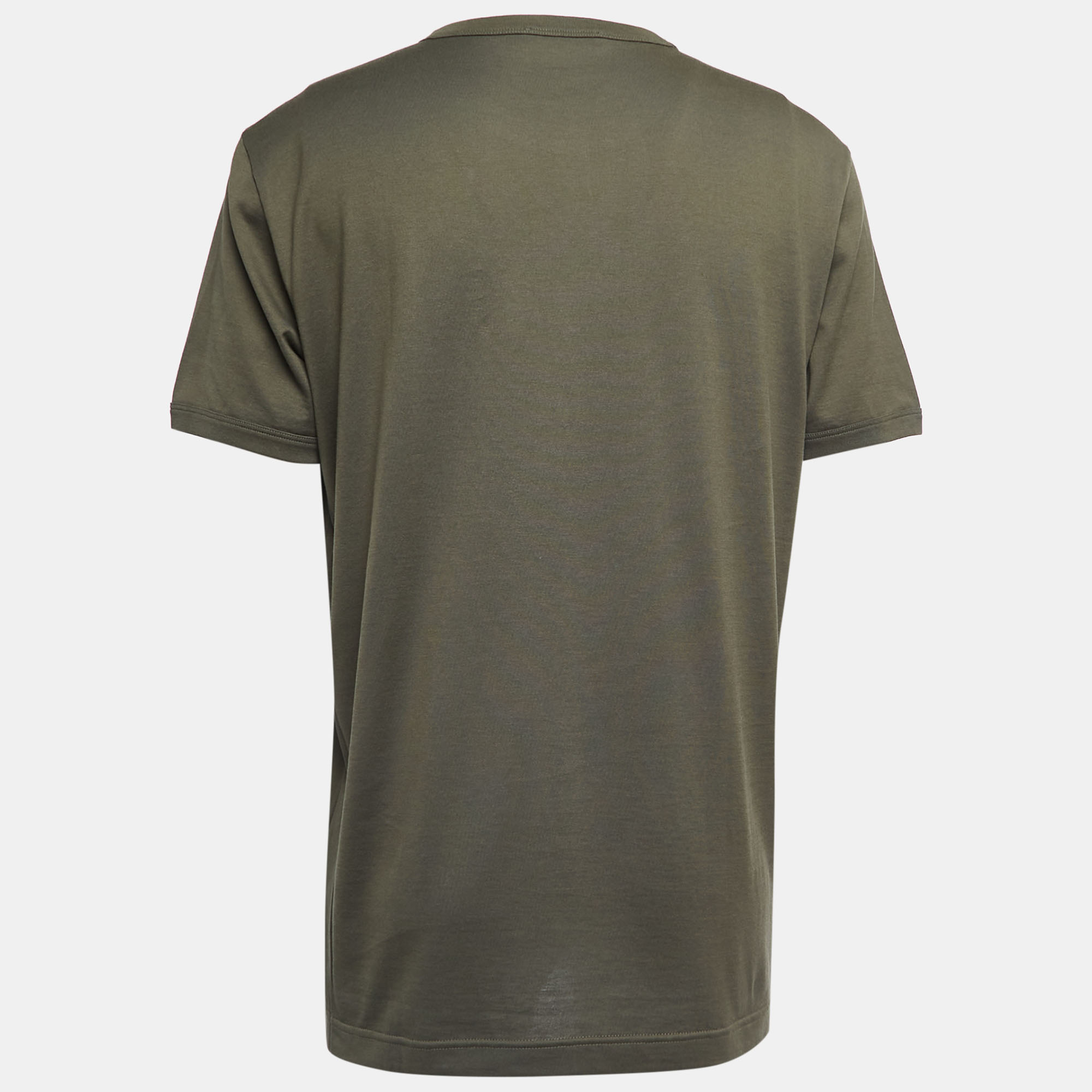 

Dolce & Gabbana Military Green Cotton Crew Neck Half Sleeve T-Shirt