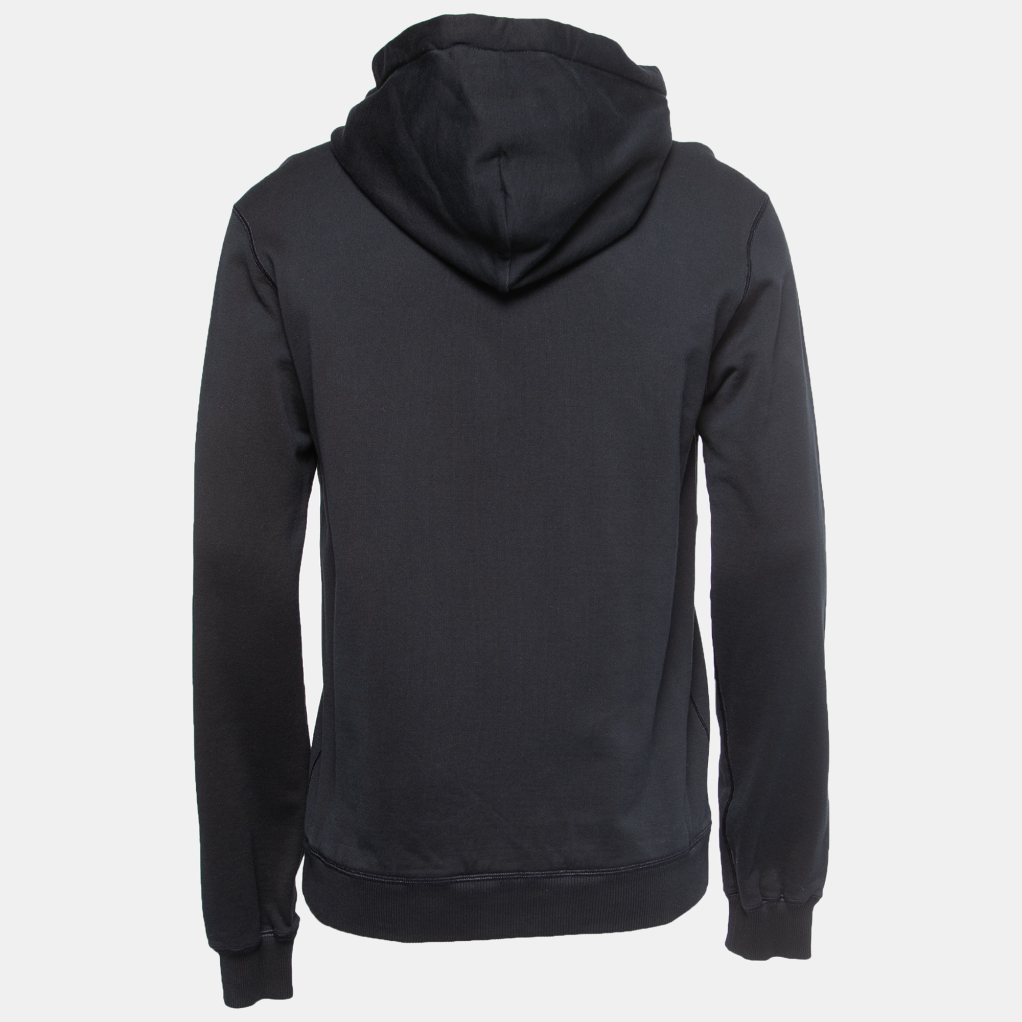 

Dolce & Gabbana Black Logo Tape Print Cotton Hooded Sweatshirt