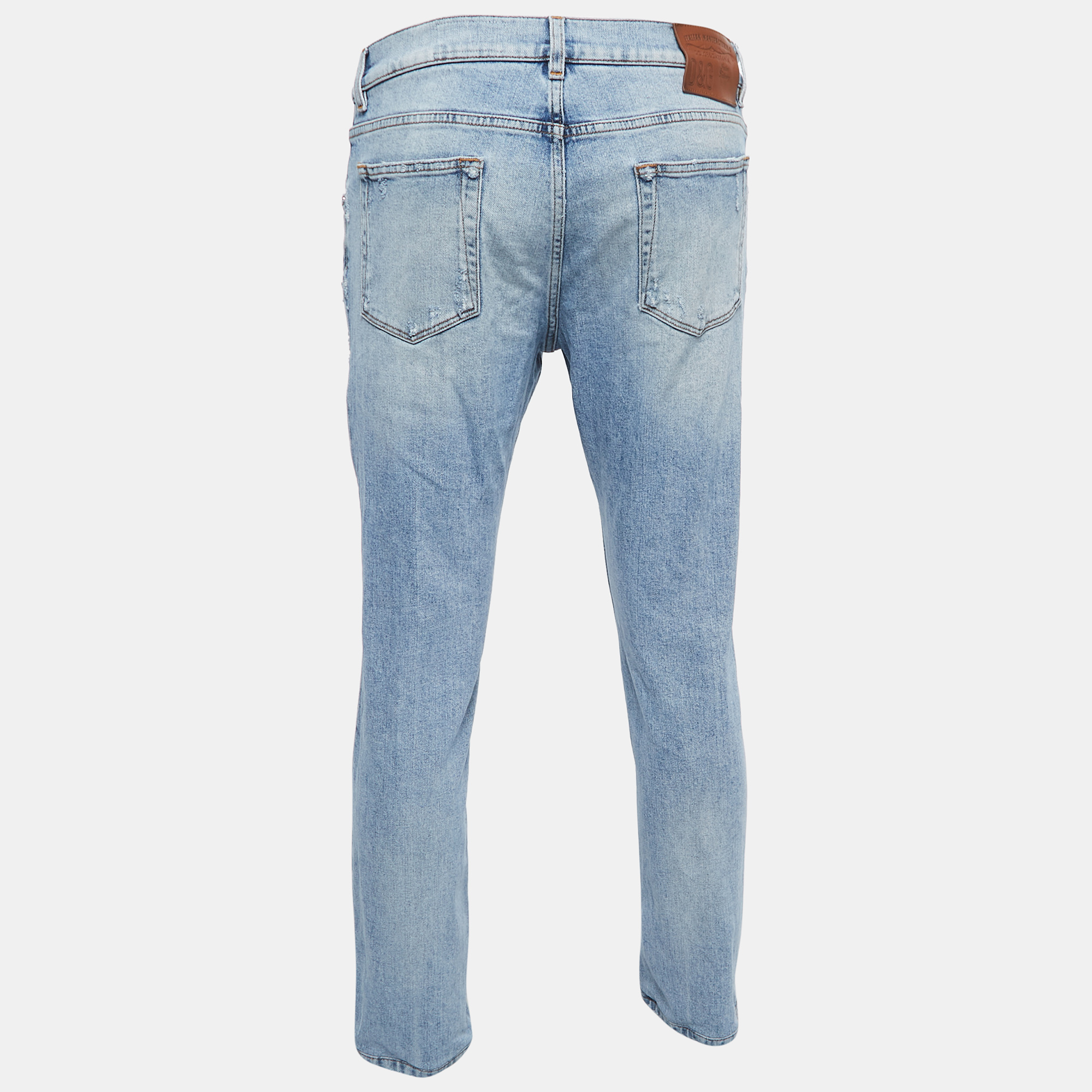 

Dolce & Gabbana Blue Denim Distressed Slim Fit Jeans / Waist 35