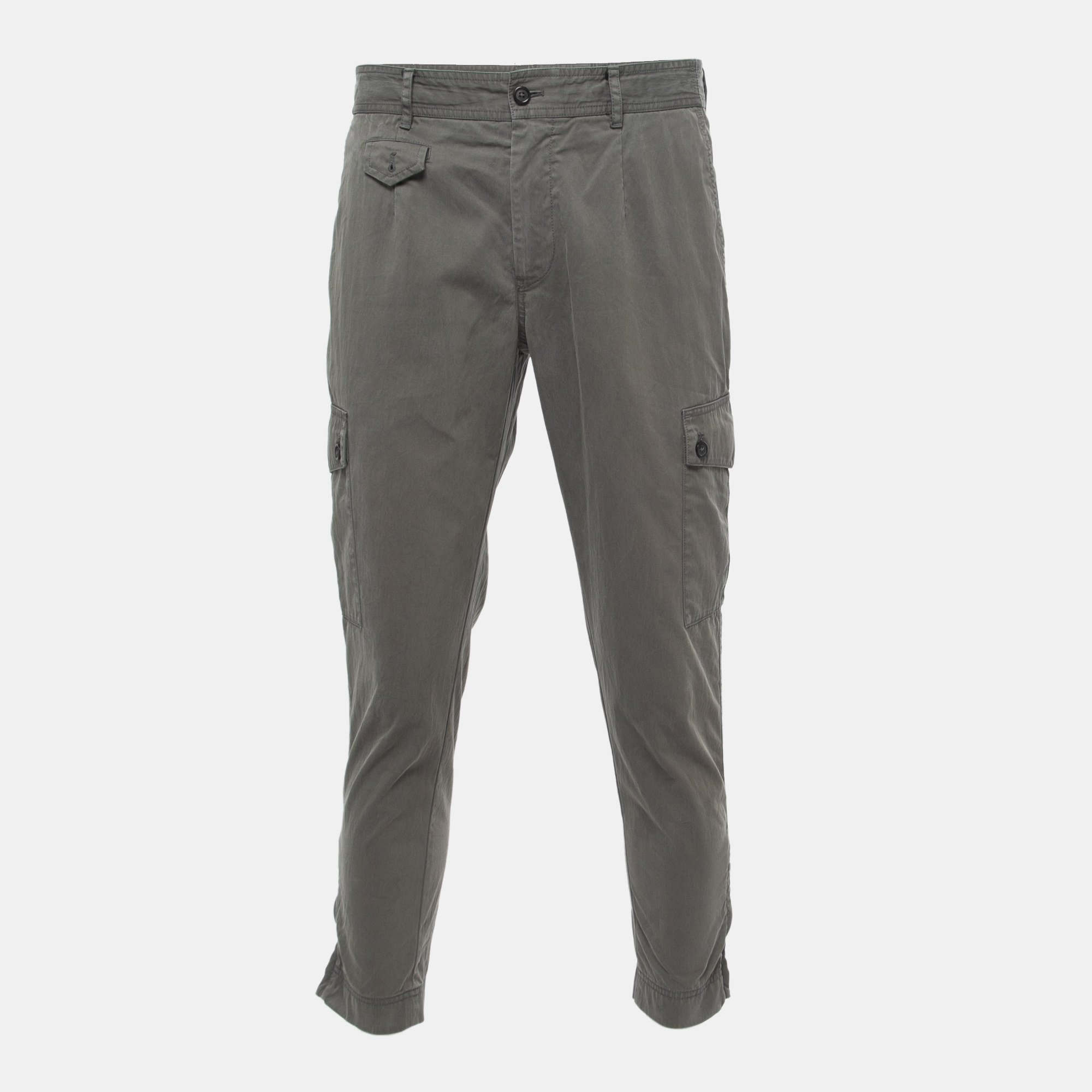 Pre-owned Dolce & Gabbana Grey Cotton Cargo Pants L