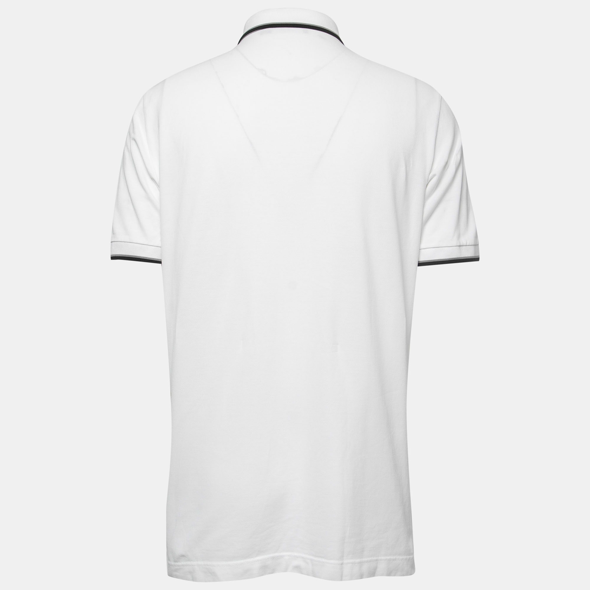 

Dolce & Gabbana White Cotton Crown Embroidered Polo T-Shirt
