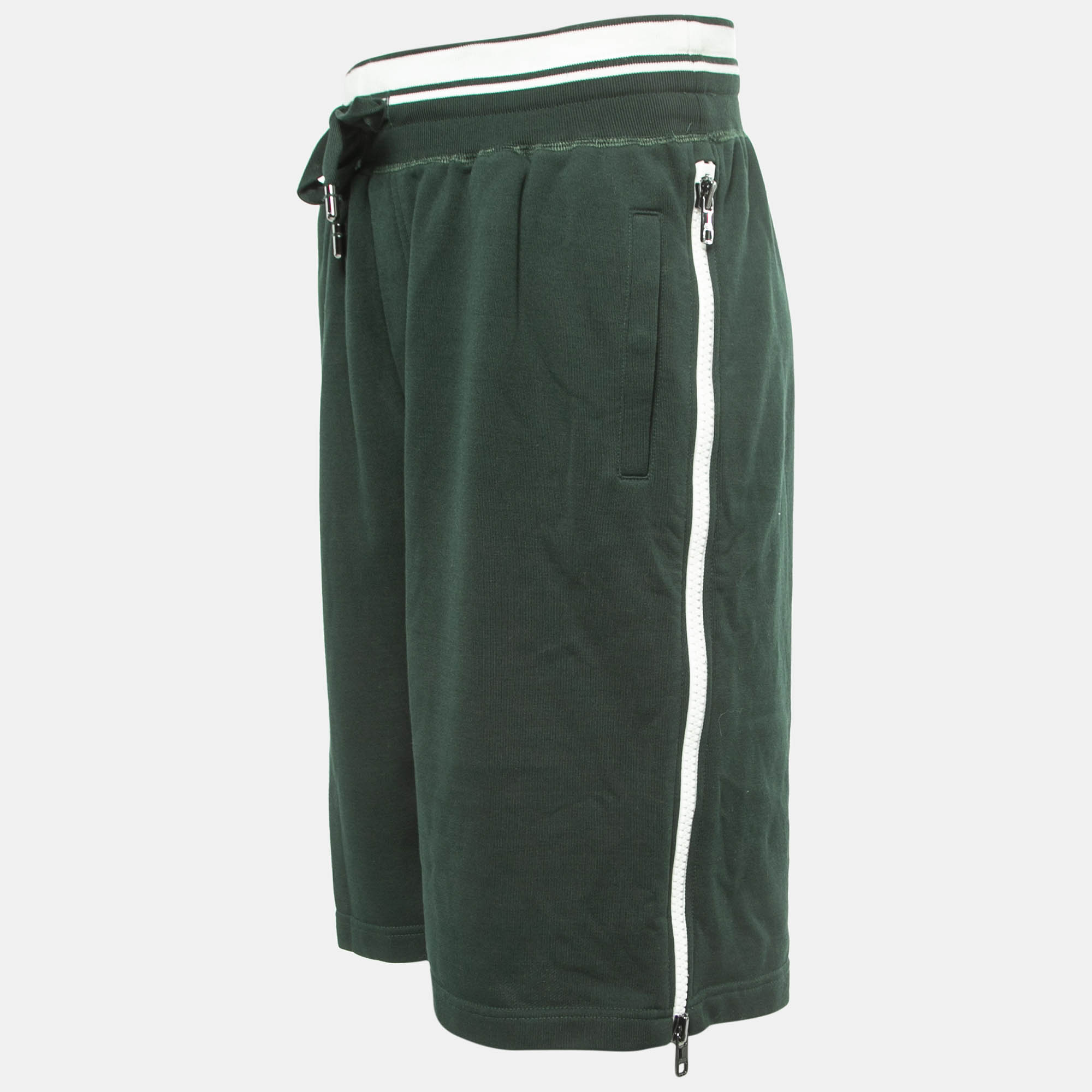 

Dolce & Gabbana Green Cotton Drawstring Shorts