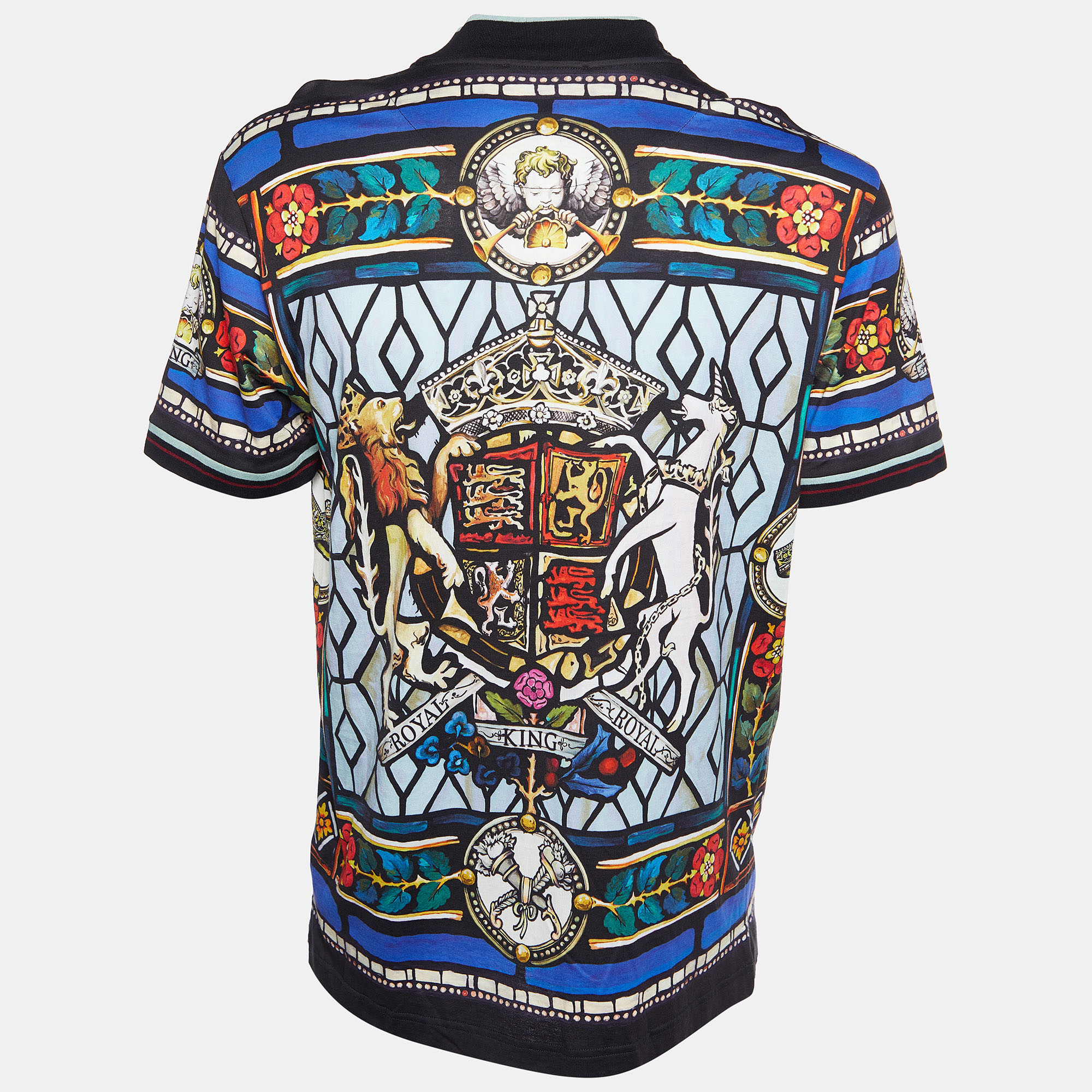 

Dolce & Gabbana Multicolor Glass Printed Cotton Knit T-Shirt