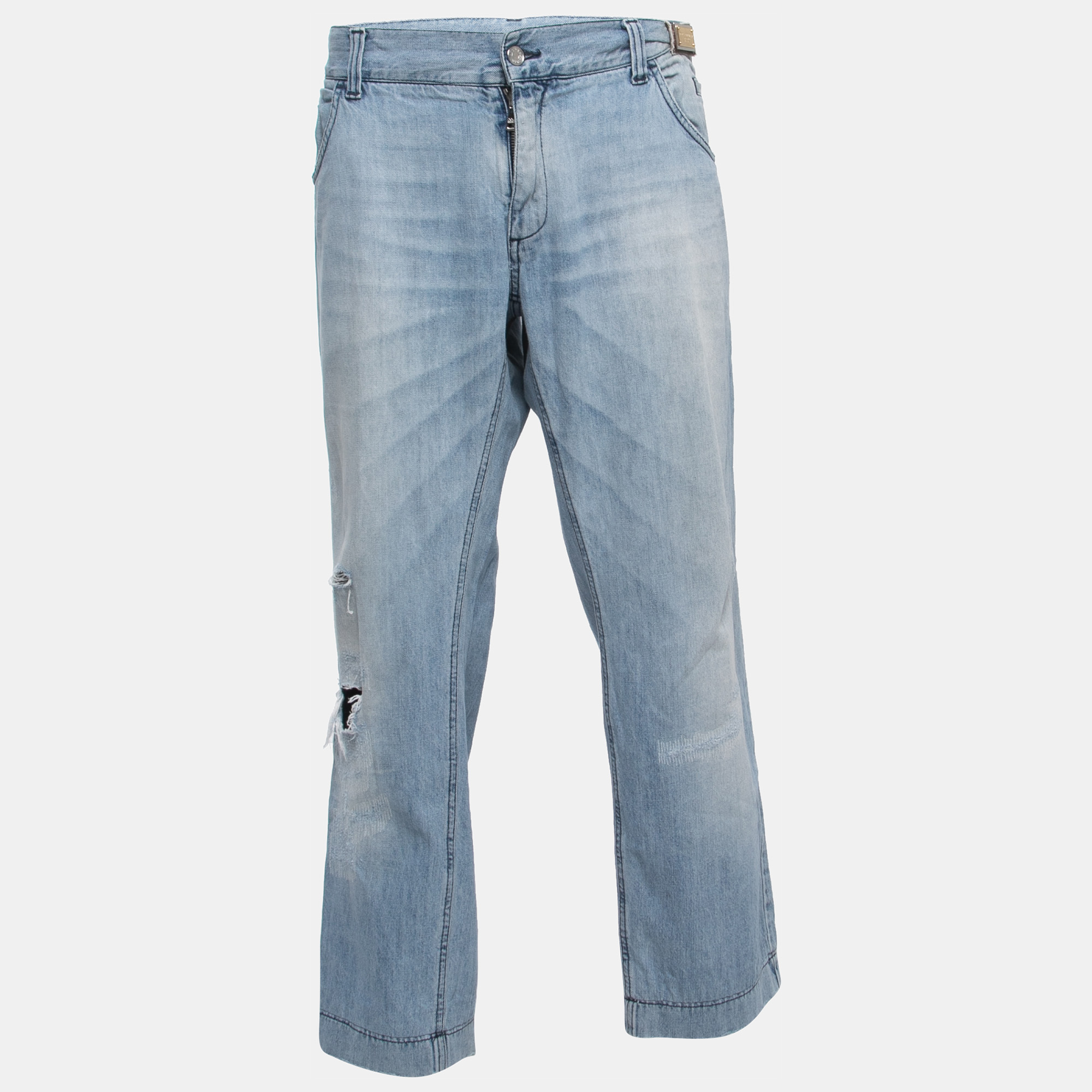 

Dolce & Gabbana Blue Ripped Denim 14 Comfort Fit Jeans 4XL Waist 42"