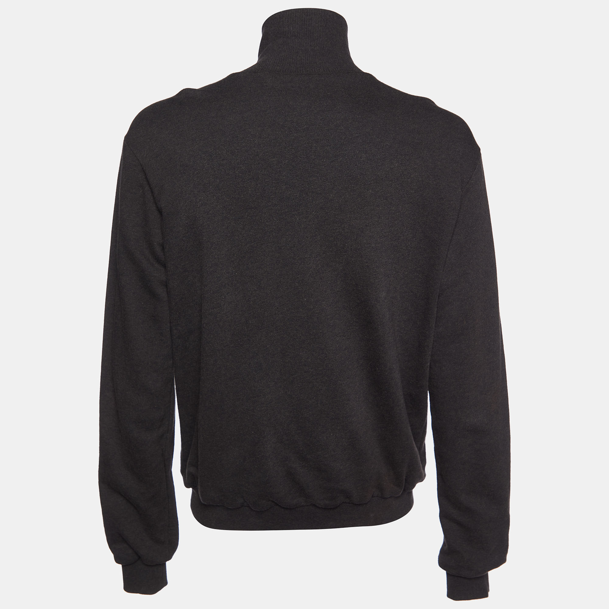 

Dolce & Gabbana Black Famiglia Applique Cotton Knit Zip Front Sweater