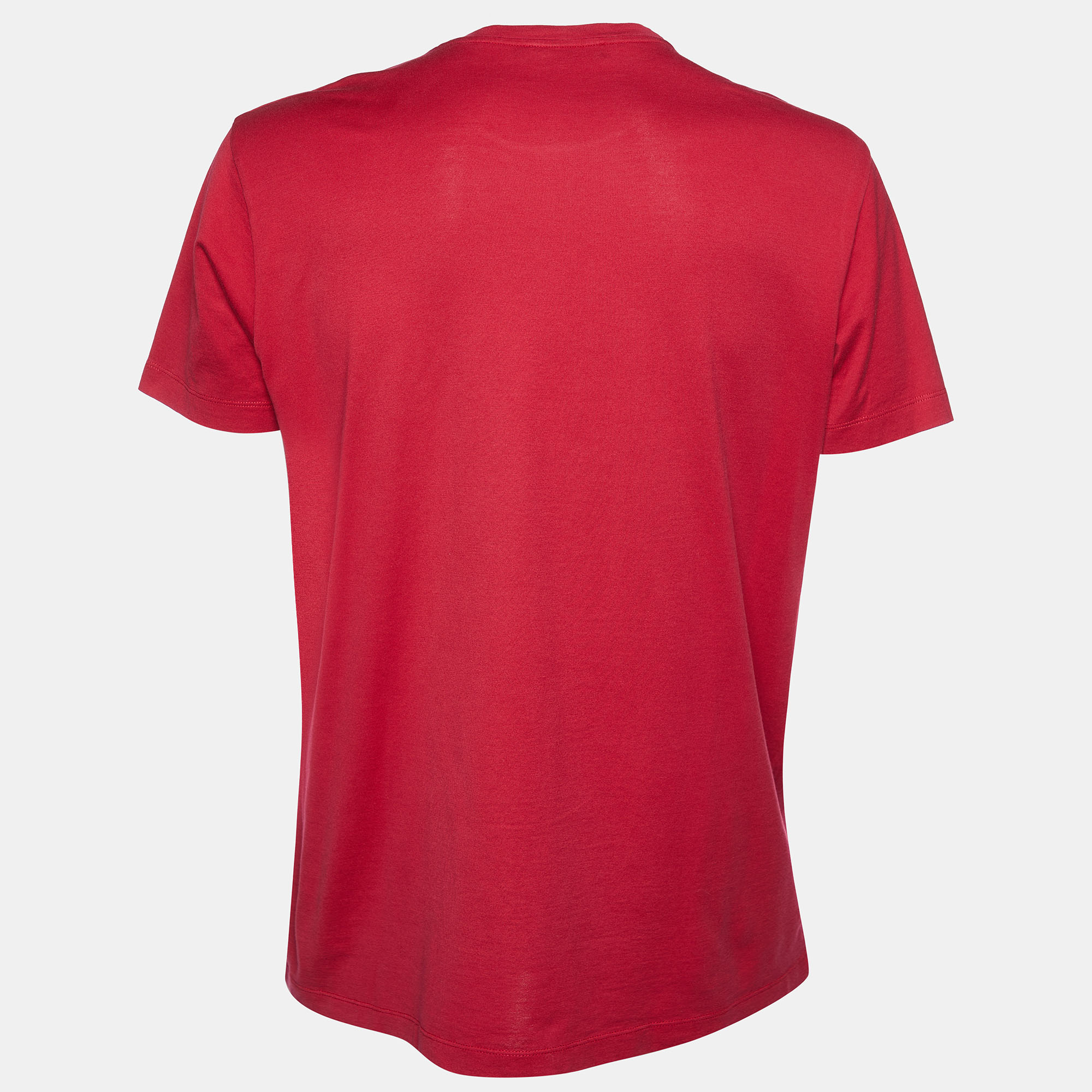 

Dolce & Gabbana Red Printed Cotton Knit T-Shirt