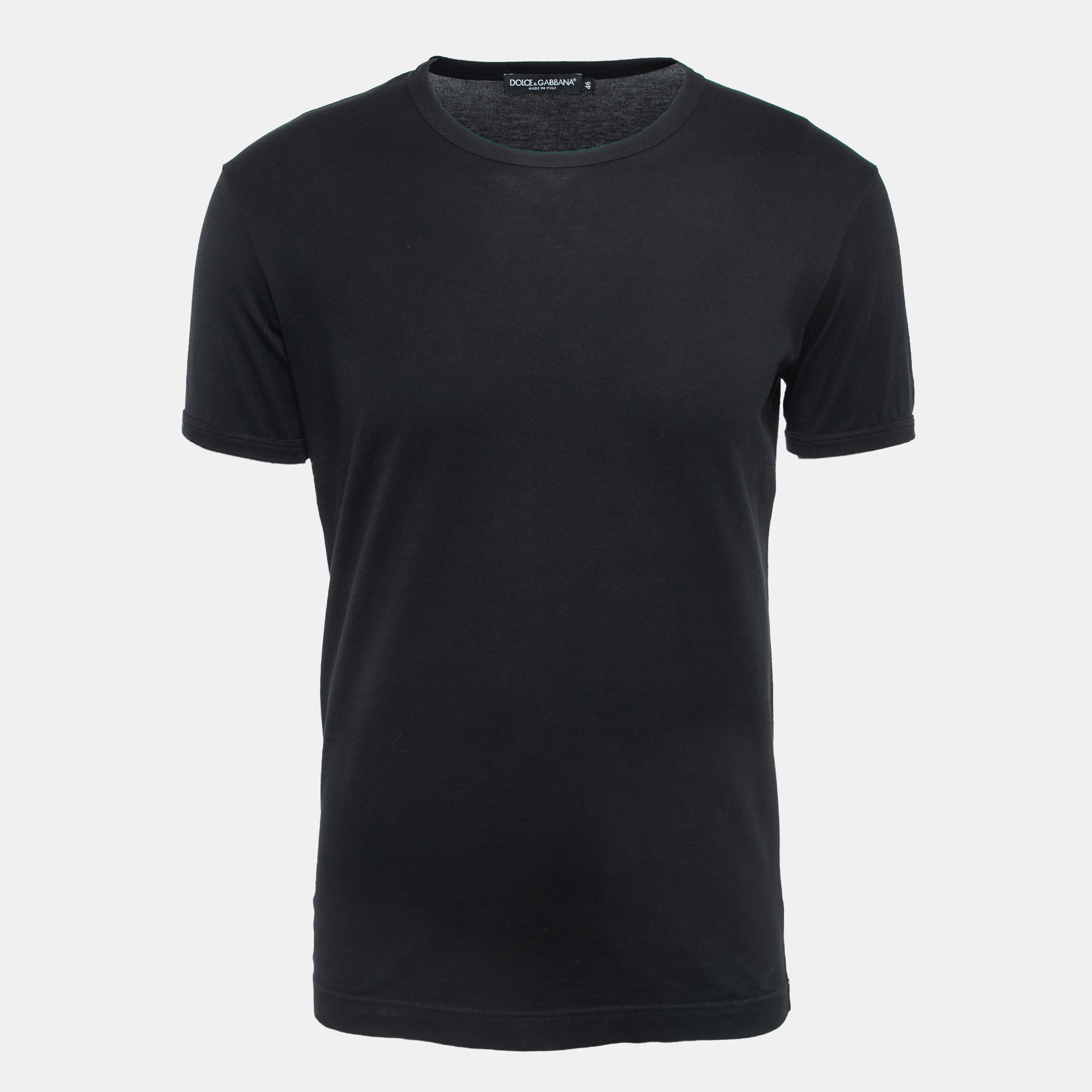 

Dolce & Gabbana Black Cotton Crew Neck Half Sleeve T-Shirt S