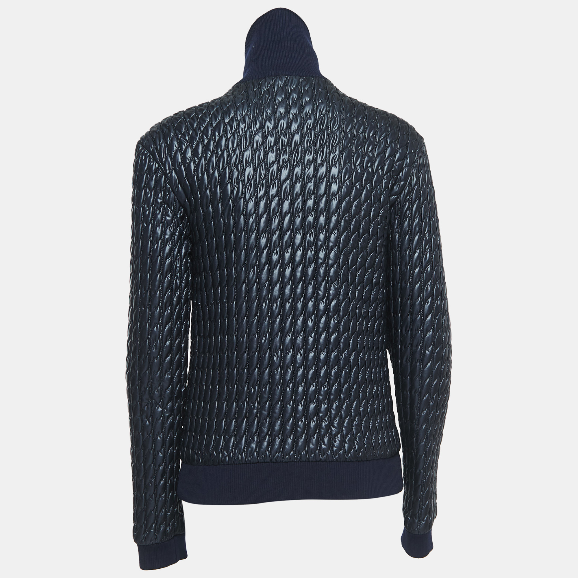 

Dolce & Gabbana Navy Blue Quilted Nylon Zip-Up Jacket