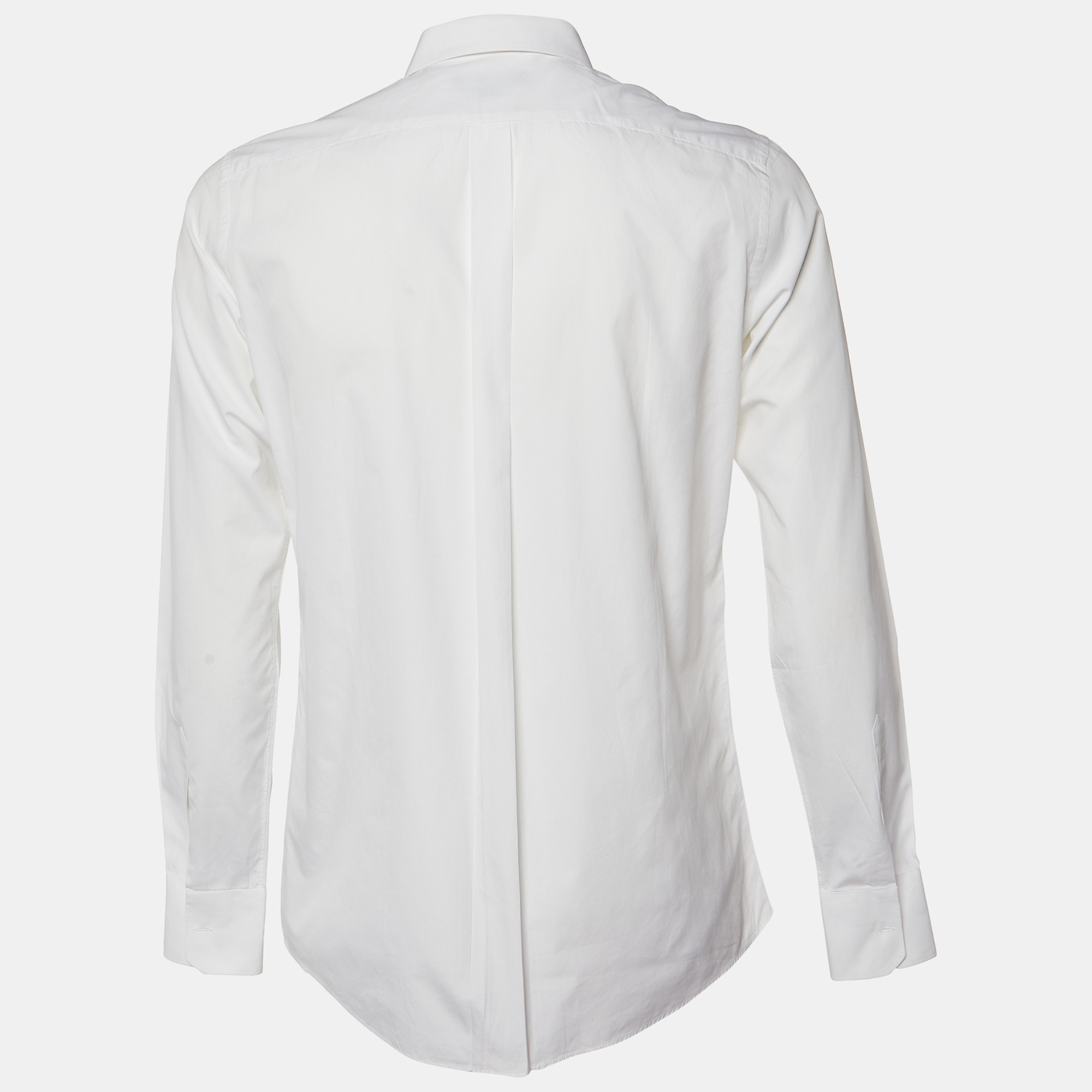 

Dolce & Gabbana White Embellished Detail Cotton Gold Fit Shirt