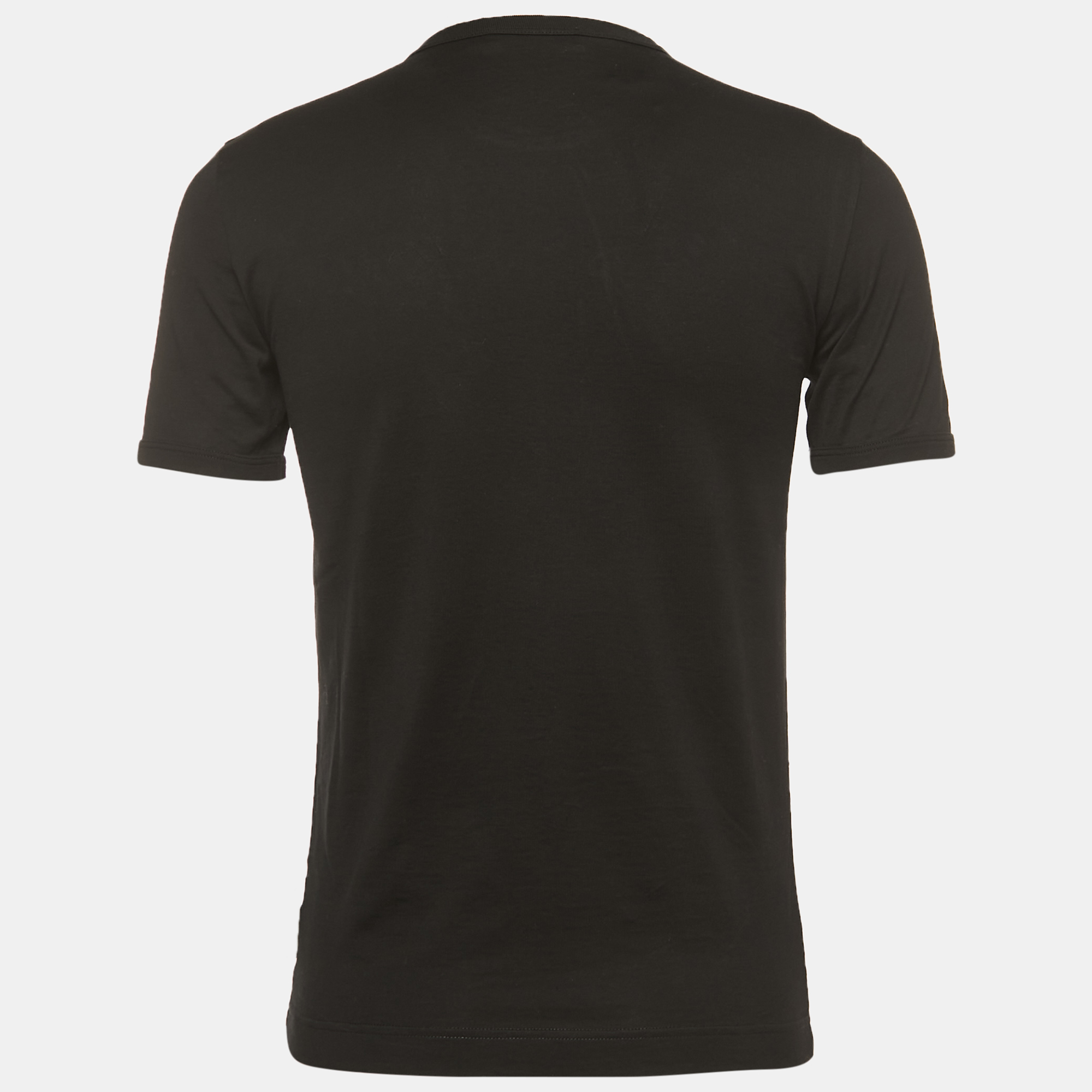 

Dolce & Gabbana Black Musical Embroidered Cotton Half Sleeve T-Shirt