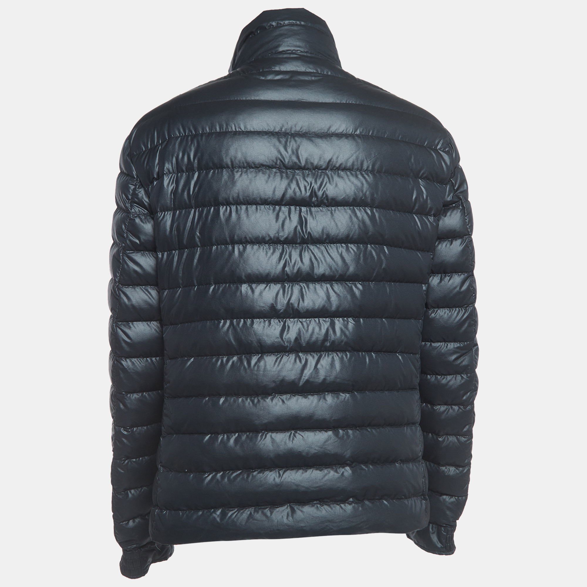 

Dolce & Gabbana Navy Blue Quilted Nylon Blend Zip Front Down Jacket