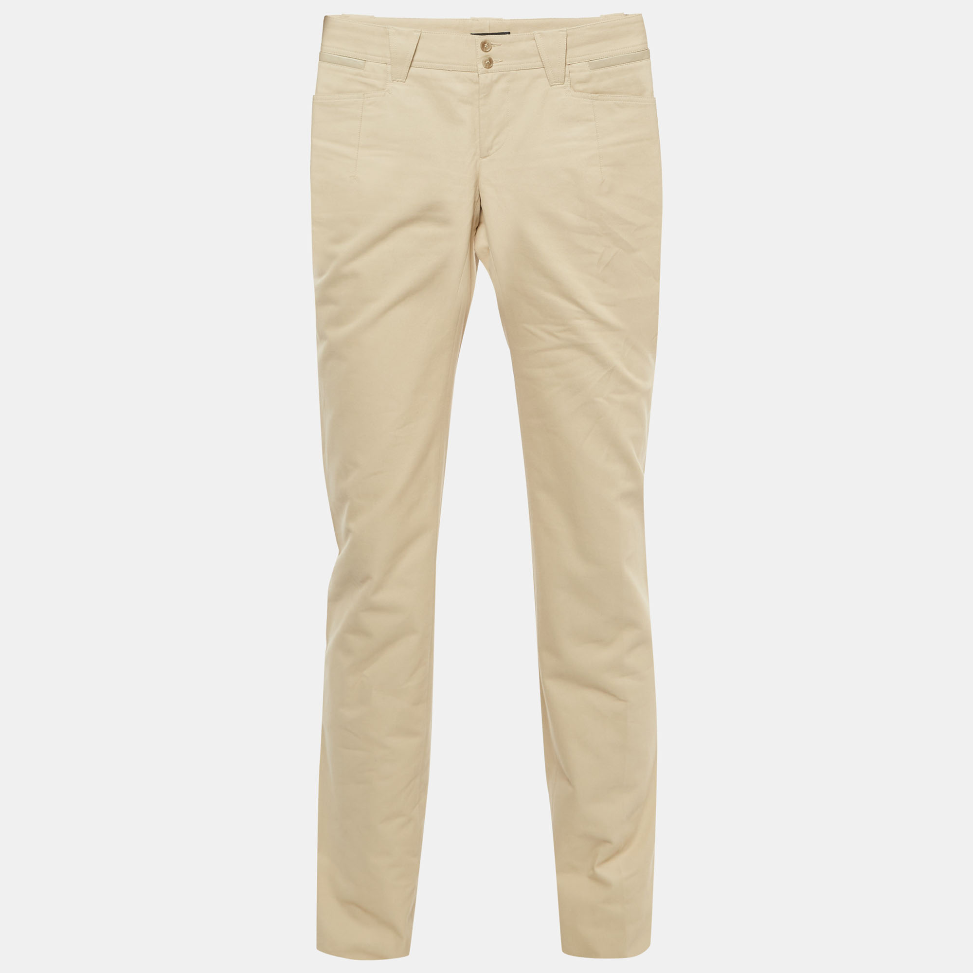 

Dolce & Gabbana Beige Cotton Regular Fit Trousers