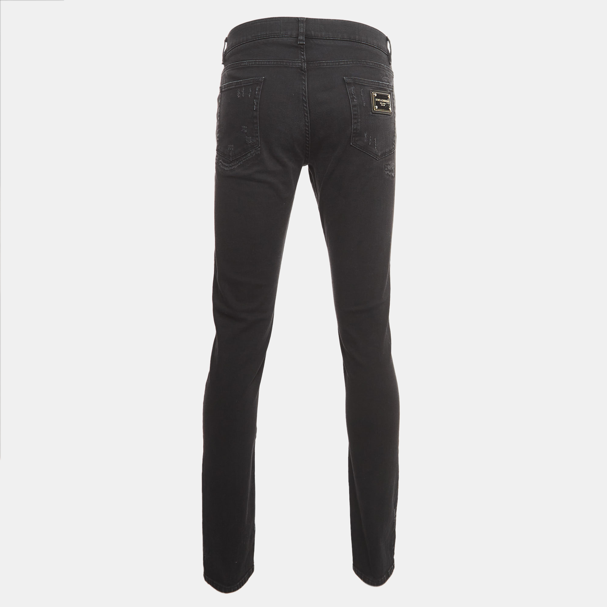 

Dolce & Gabbana Black Distressed Denim Slim Fit Jeans  Waist 34