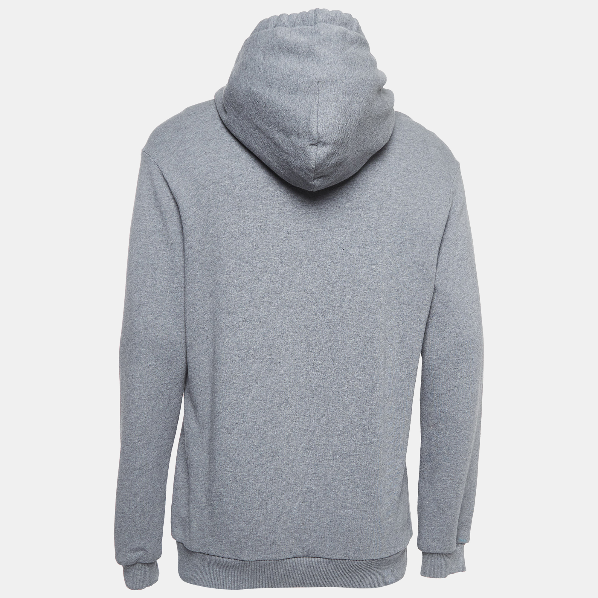 

Dolce & Gabbana Grey Embroidered Cotton Knit Hoodie