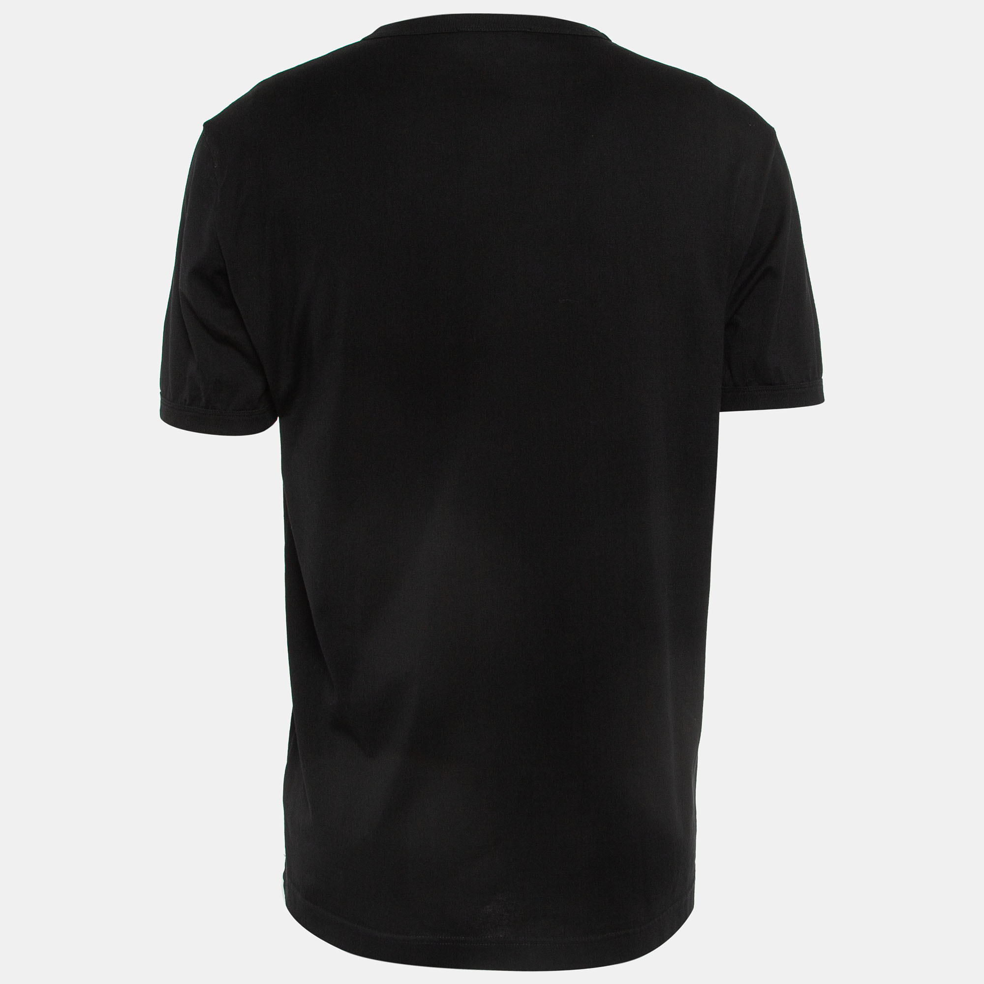 

Dolce & Gabbana Black Cotton Crew Neck T-Shirt