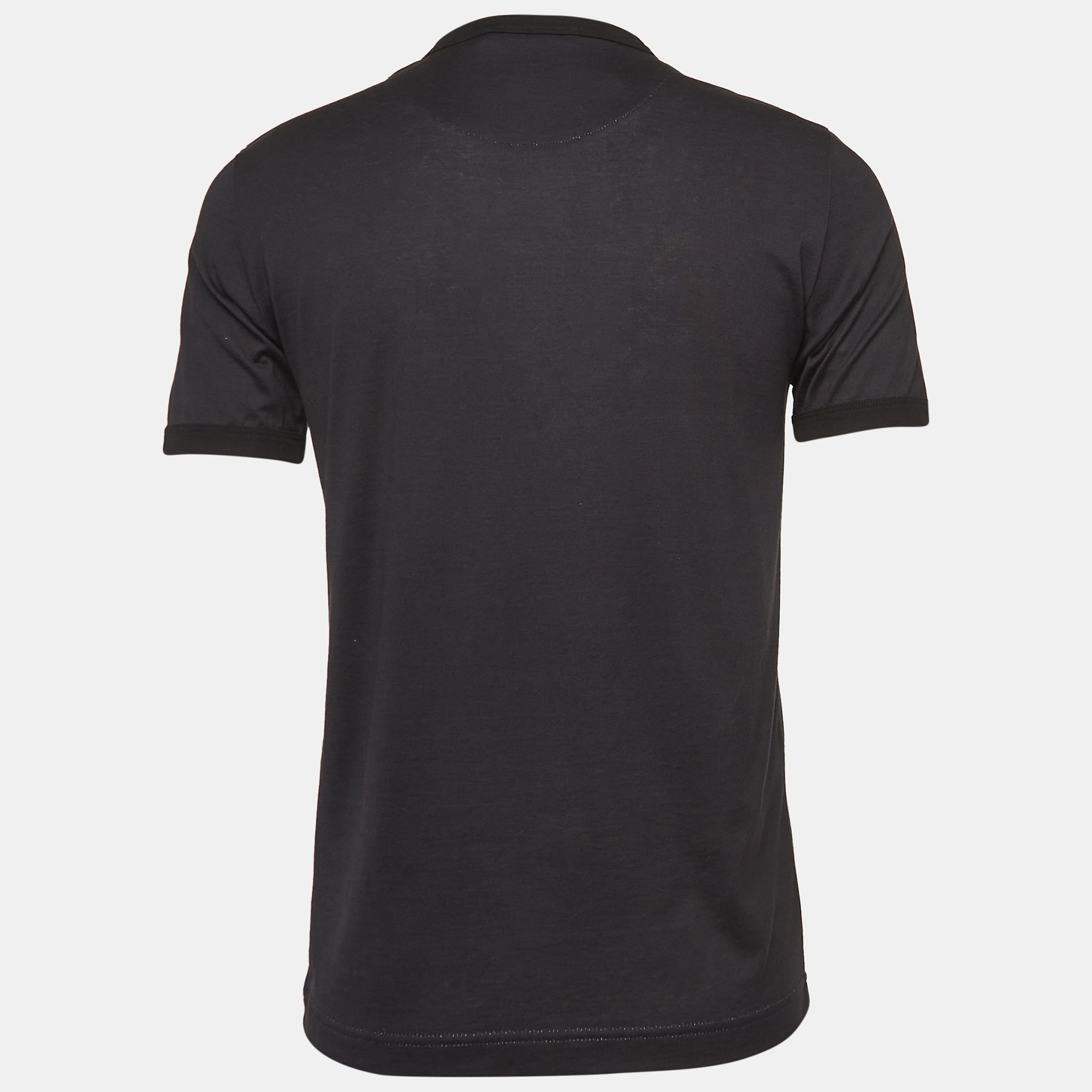 

Dolce & Gabbana Black 1 Printed Cotton Knit Crew Neck T-Shirt