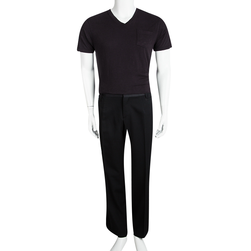 

Dolce and Gabbana Black Wool Side Stripe Detail Trousers