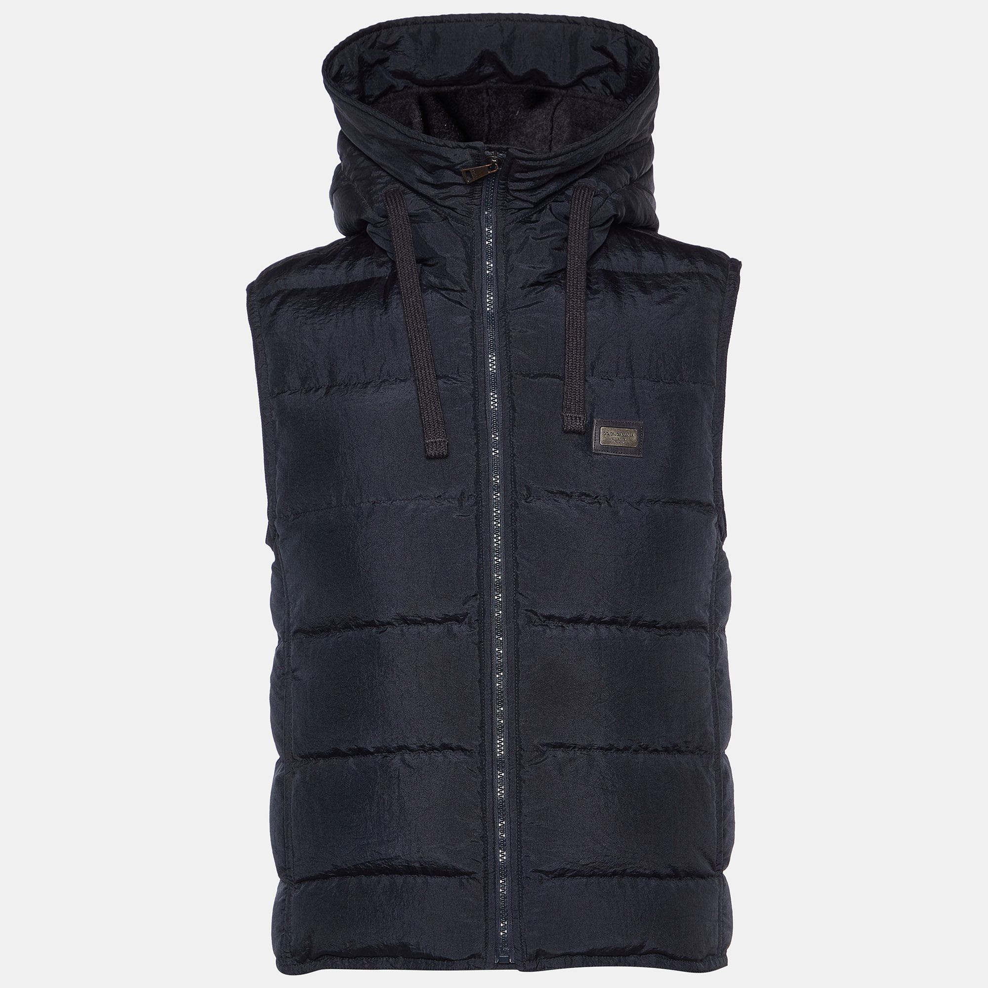 Pre-owned Dolce & Gabbana Dark Grey Down Quilted Vest M