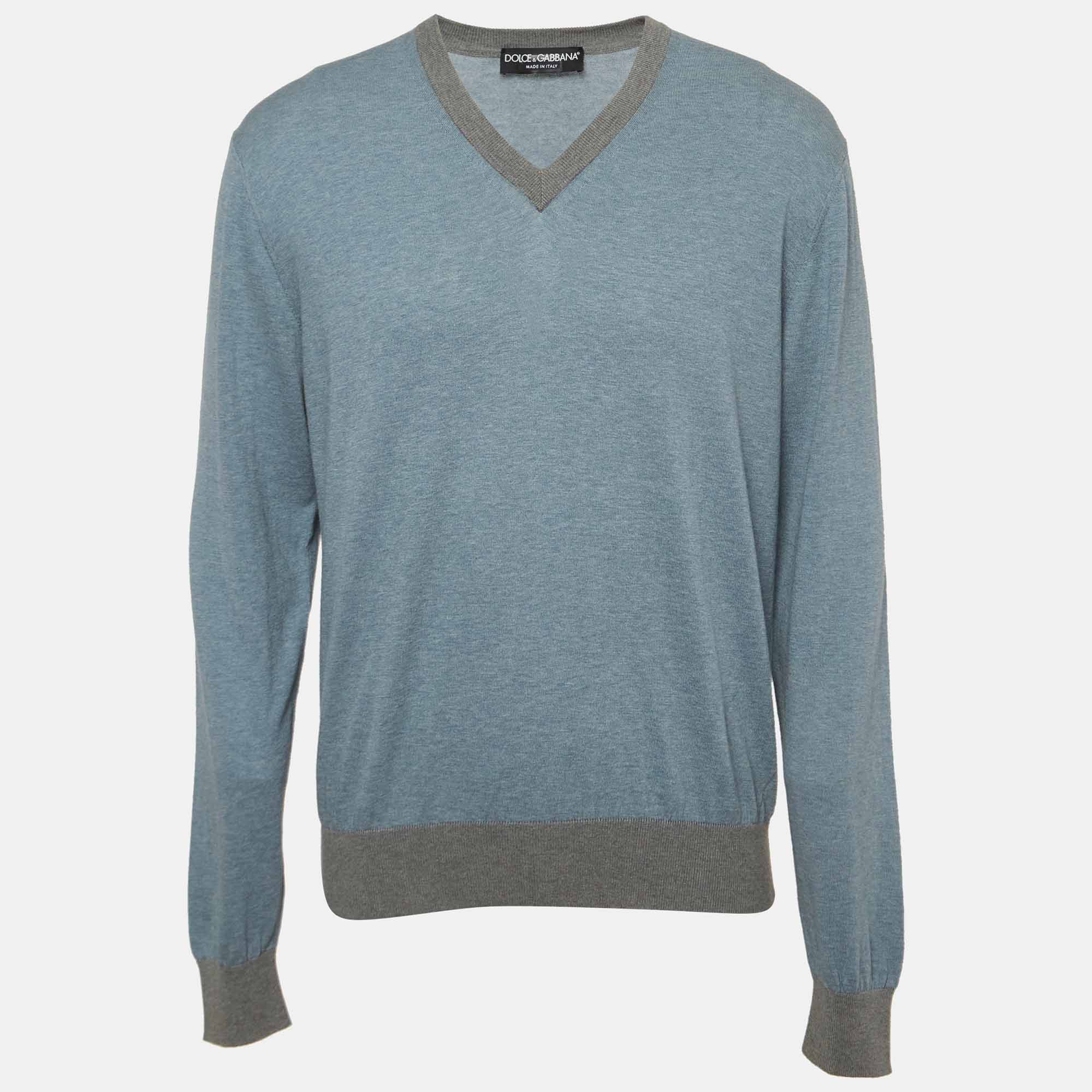 

Dolce & Gabbana Blue Cotton Knit Sweatshirt M