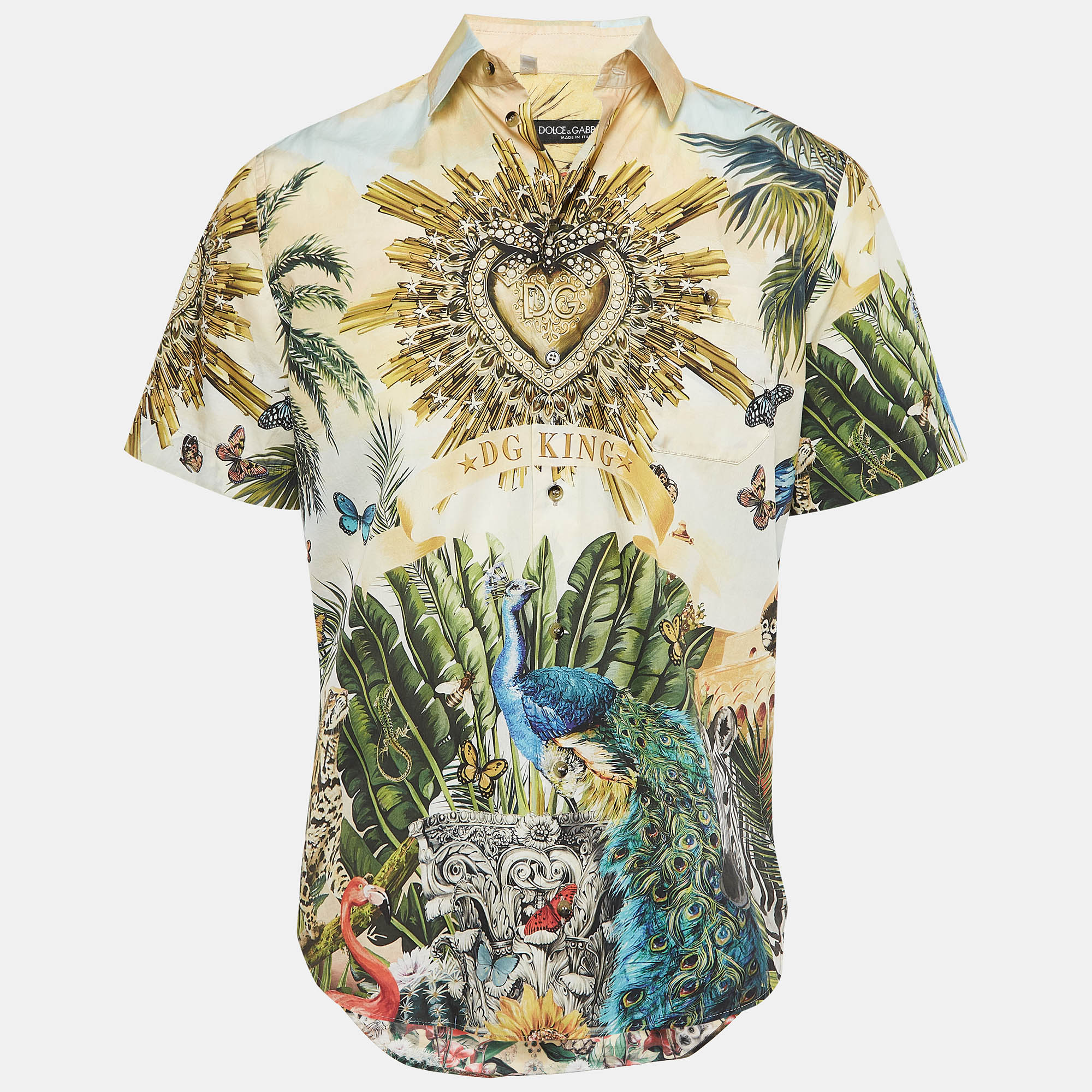 

Dolce & Gabbana Multicolor Hawaiian Print Cotton Shirt XS