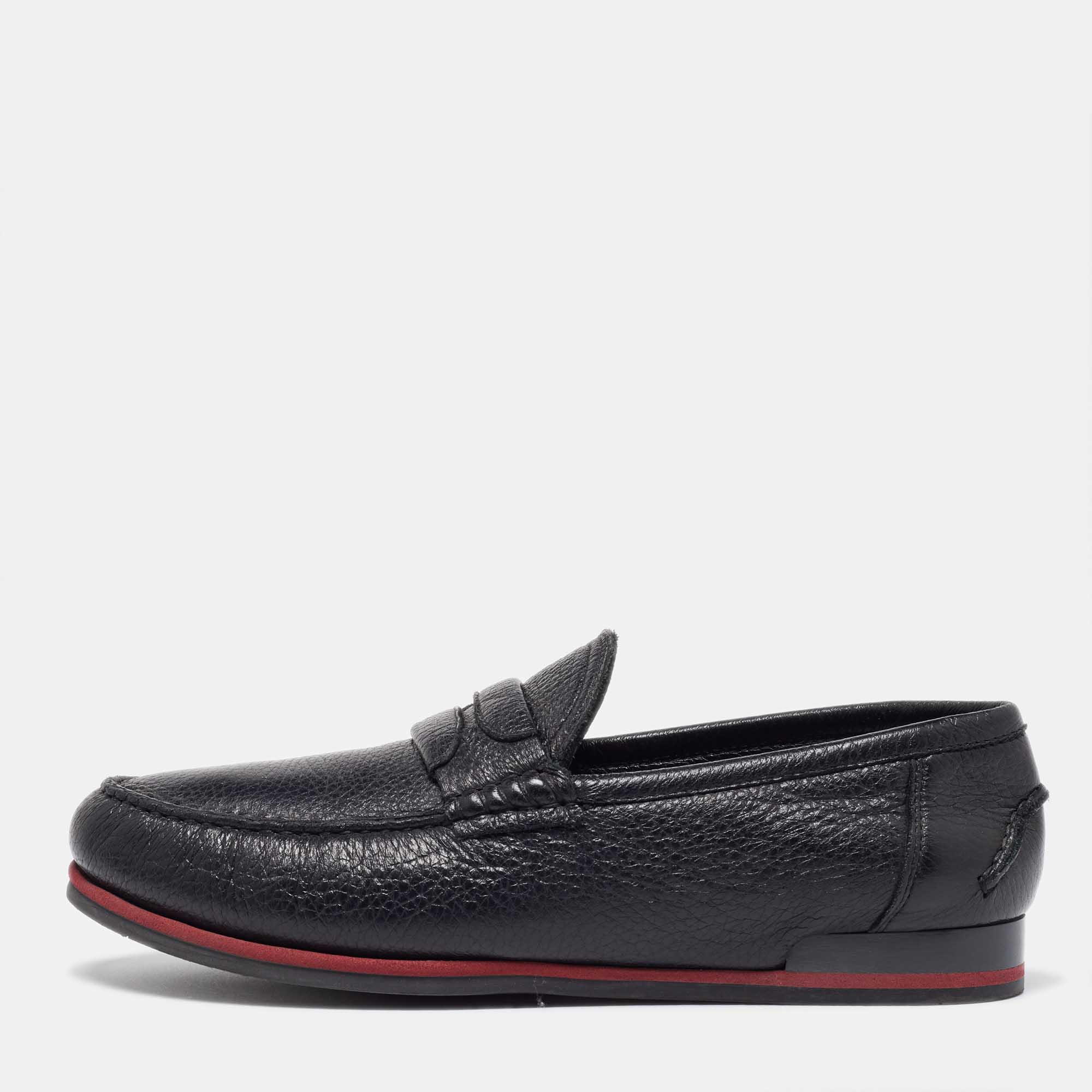 

Dolce & Gabbana Black Leather Slip On Loafers Size 40