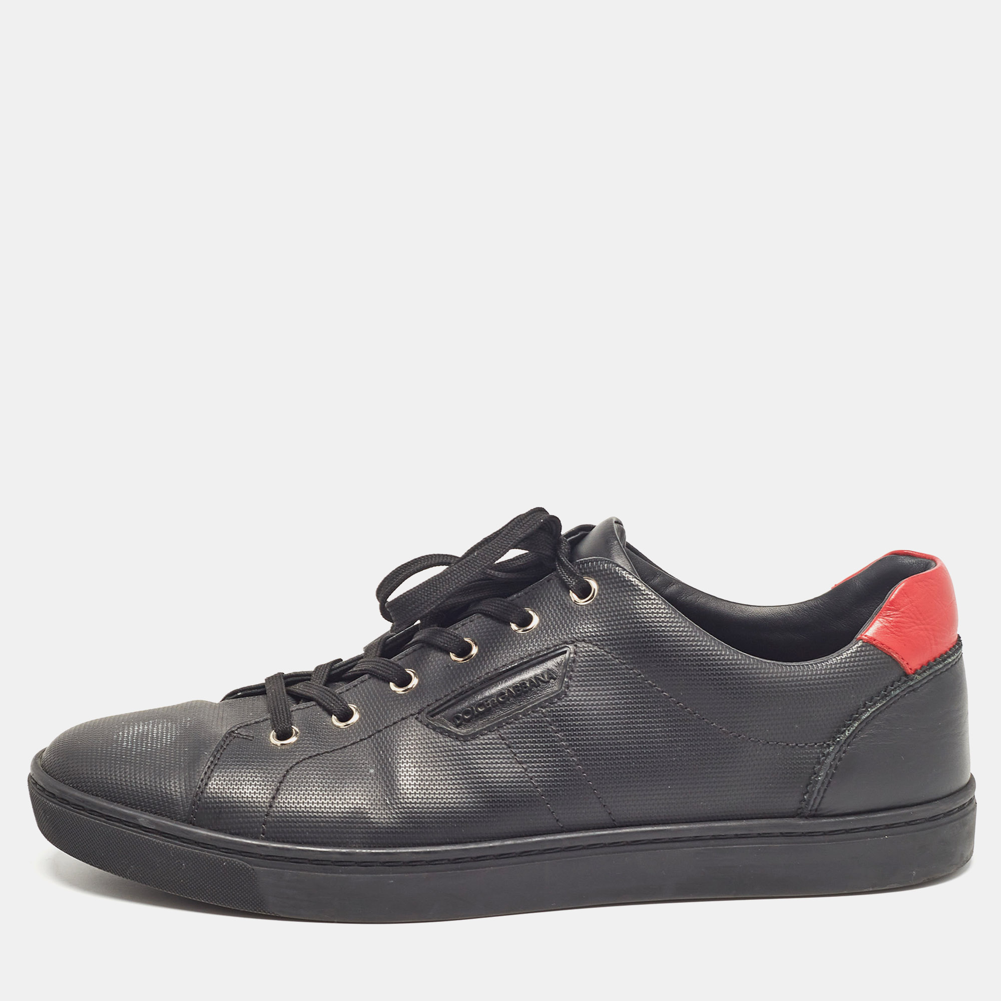 

Dolce & Gabbana Black Portofino Leather Low Top Sneakers Size