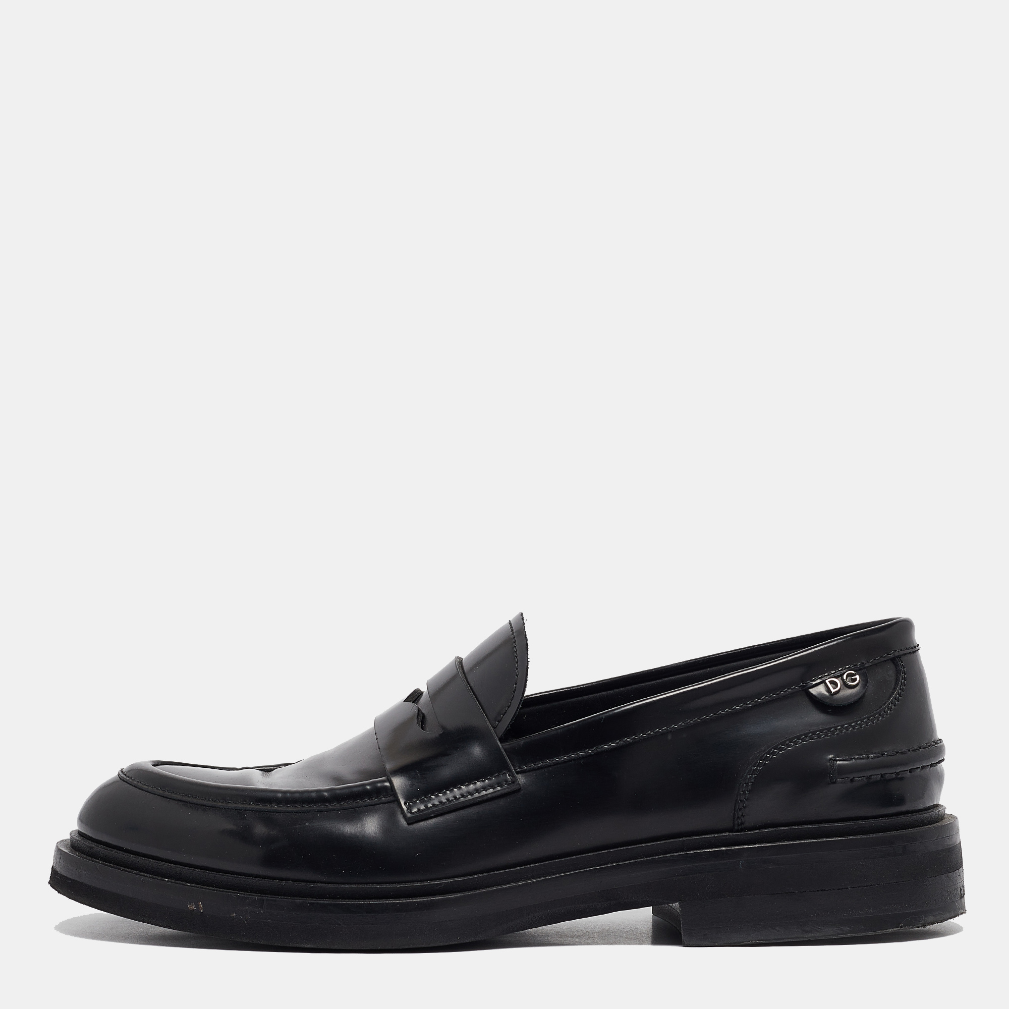 

Dolce & Gabbana Black Leather Slip On Loafers Size 40