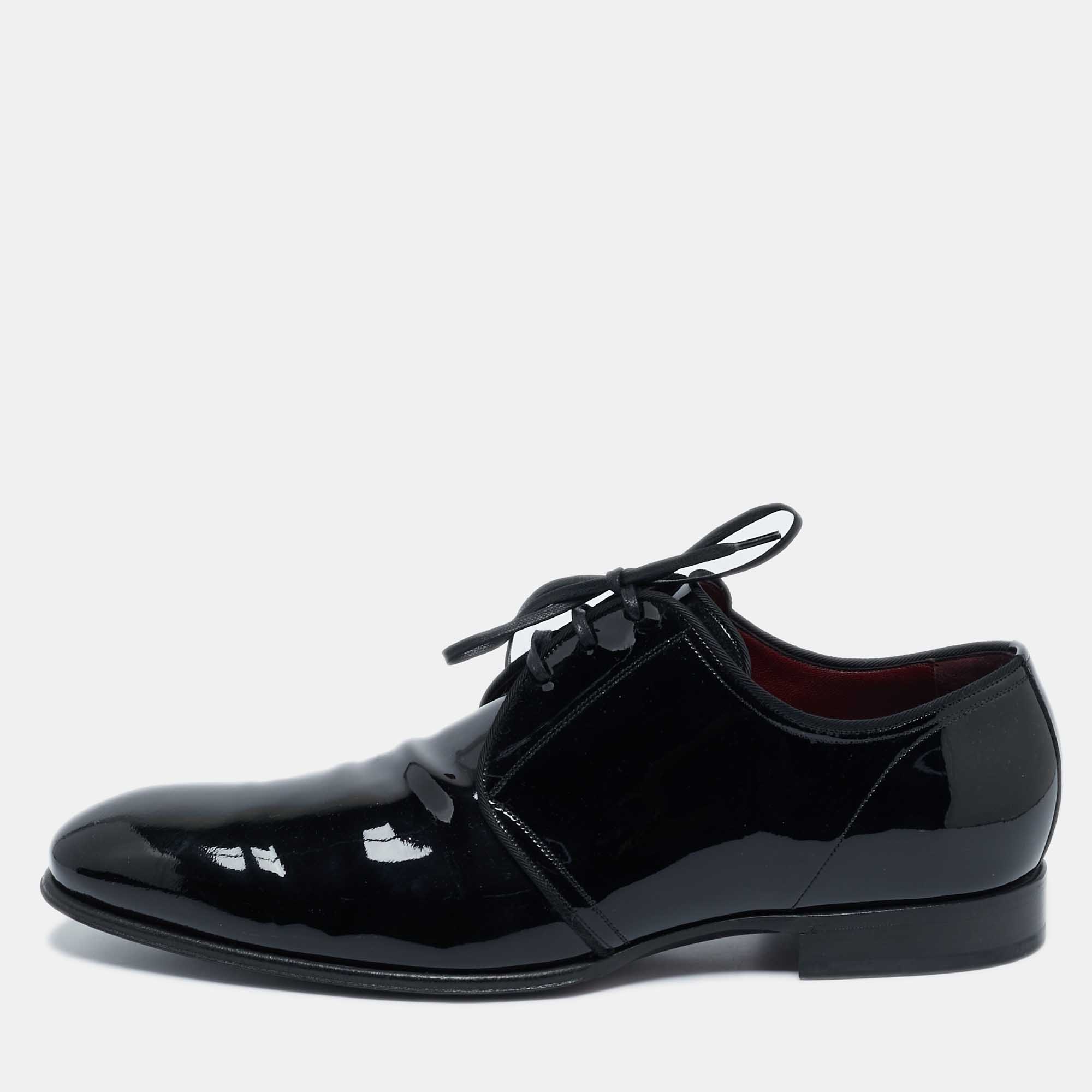 

Dolce & Gabbana Black Patent Leather Lace-Up Derby Size 43