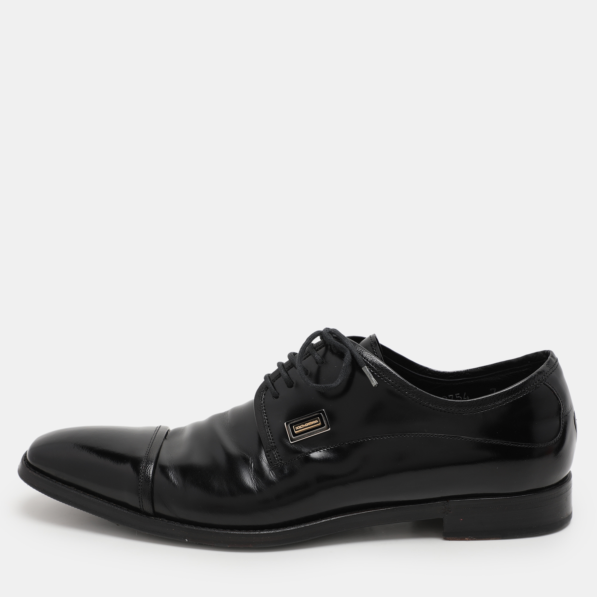 

Dolce & Gabbana Black Patent Leather Oxfords Size 41