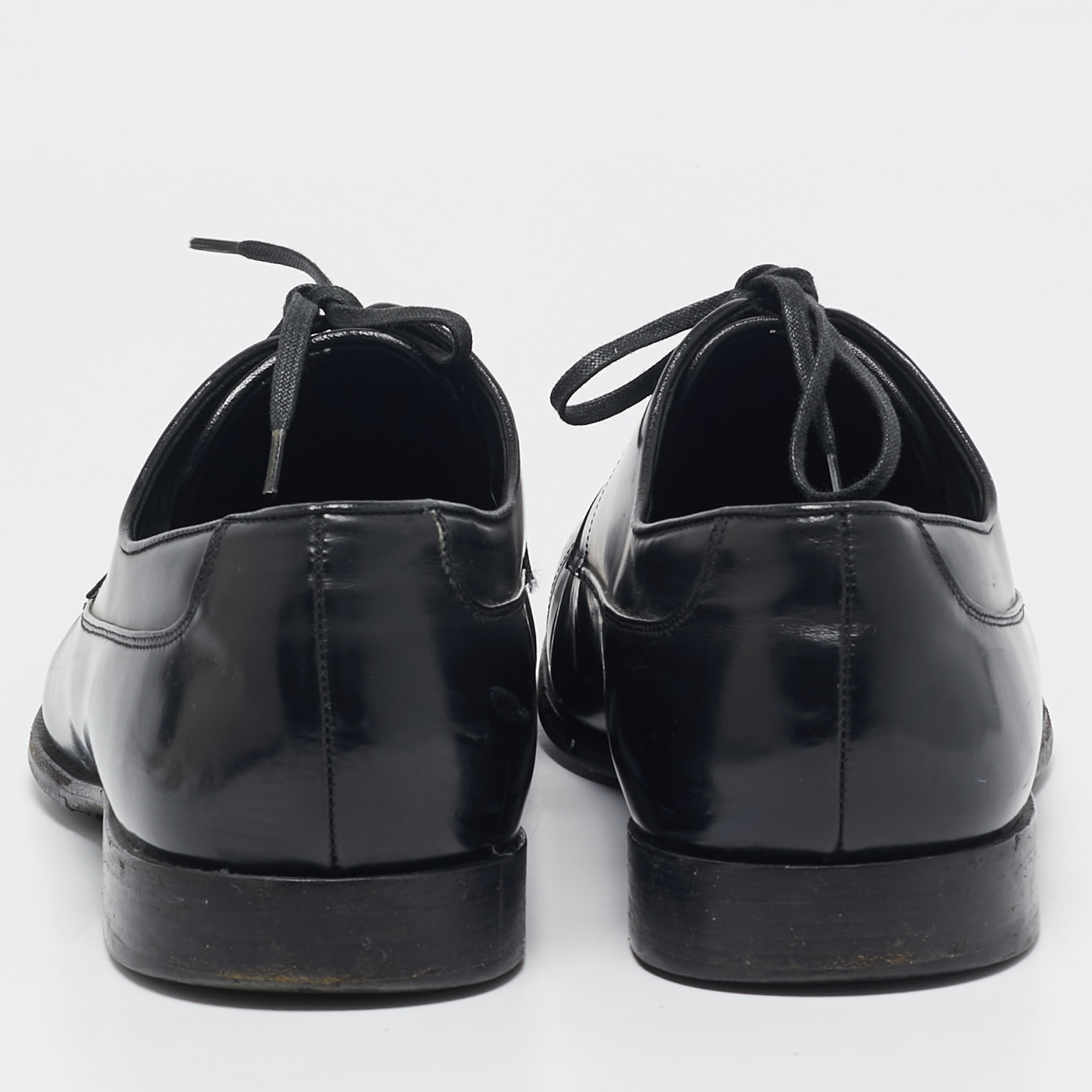 Dolce & Gabbana Black Leather Lace Up Oxfords Size 42.5 