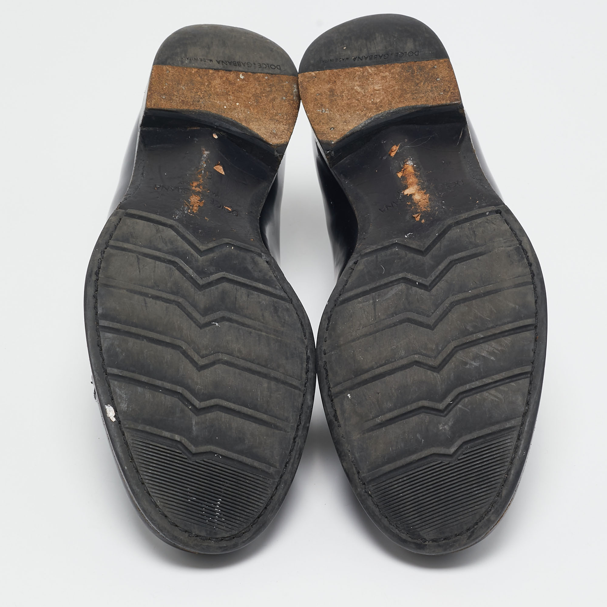 Dolce & Gabbana Black Leather Lace Up Oxfords Size 42.5 